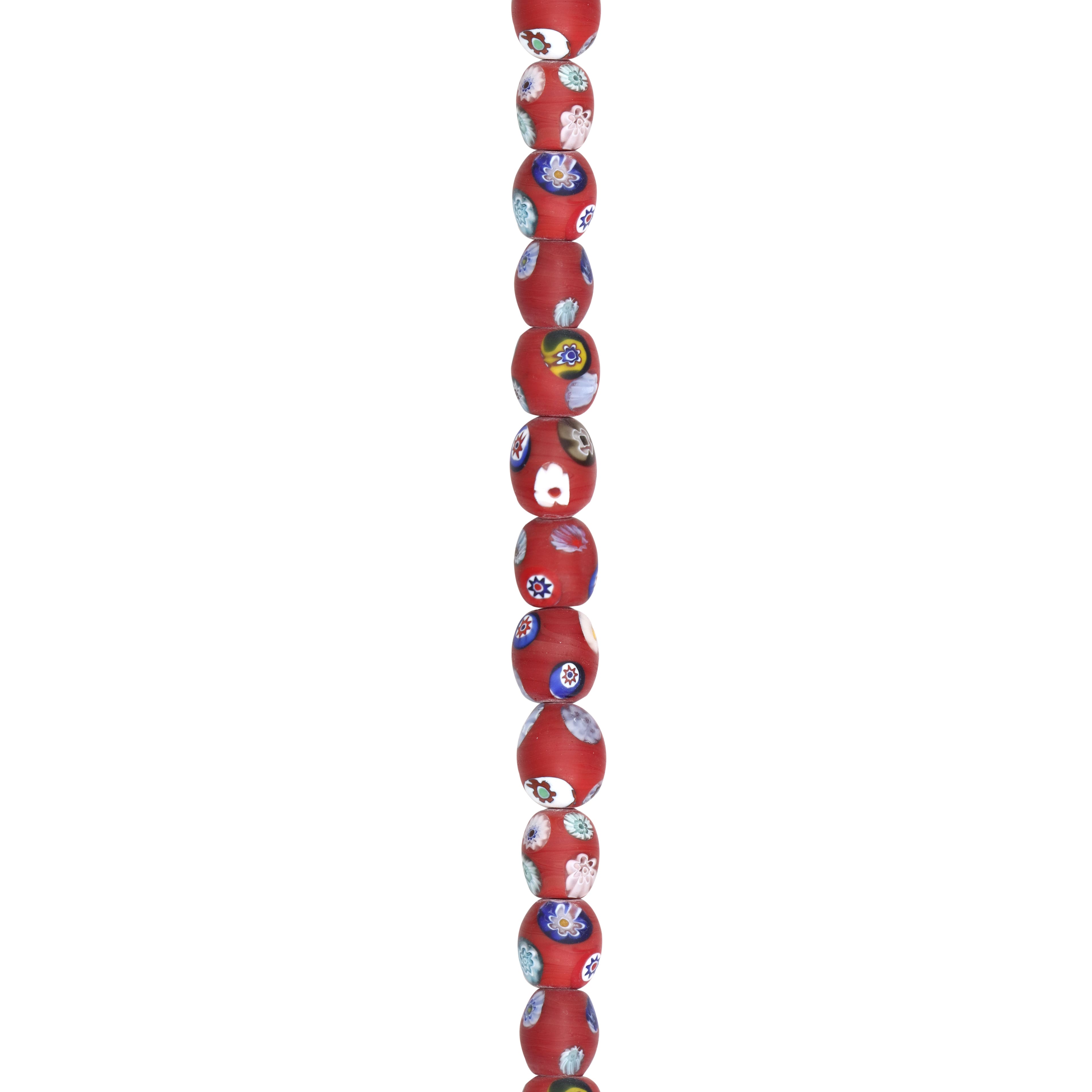 12 Packs: 13 ct. (156 total) Red Millefiori Oval Beads by Bead Landing®