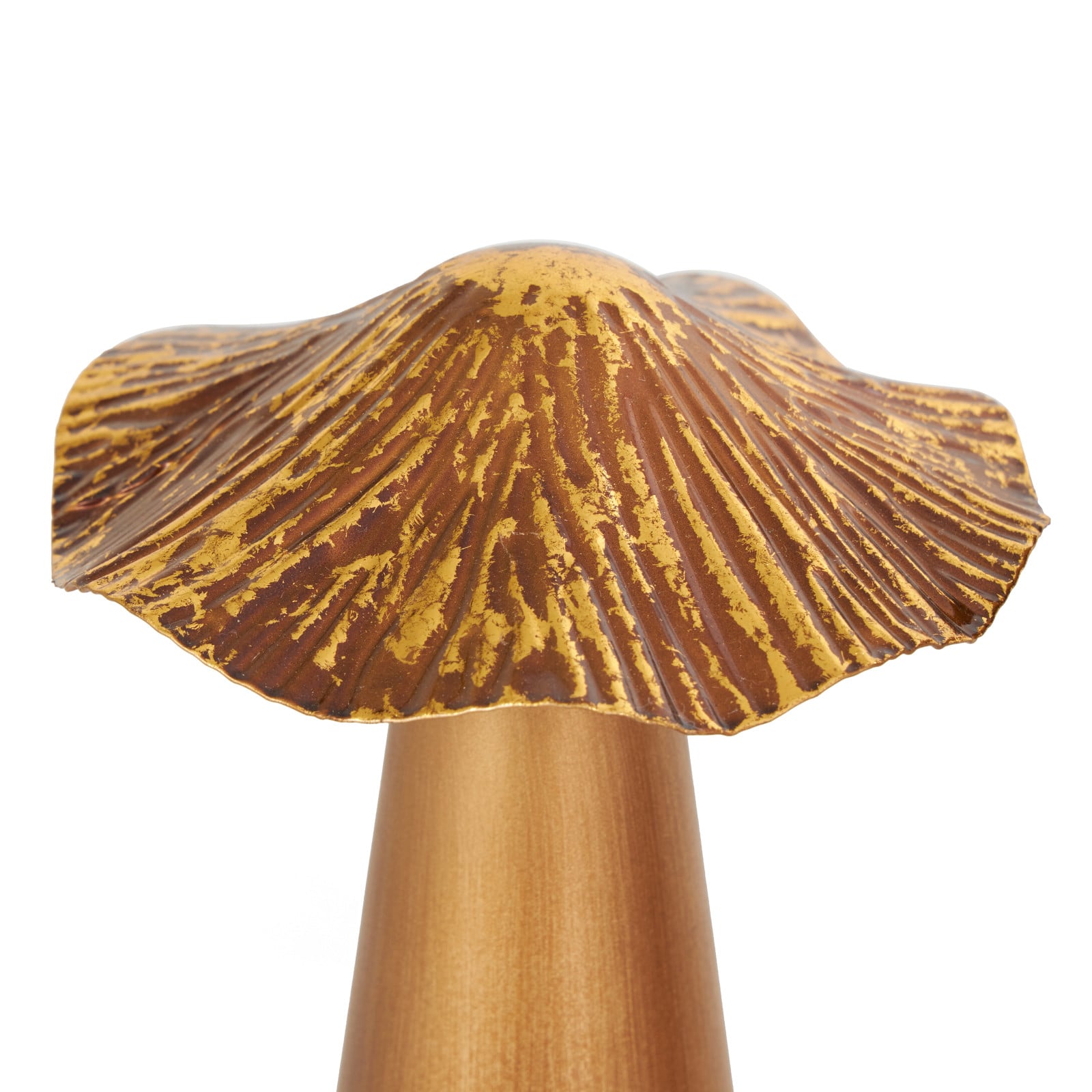 Bronze Metal Textured Mushroom Sculpture Set