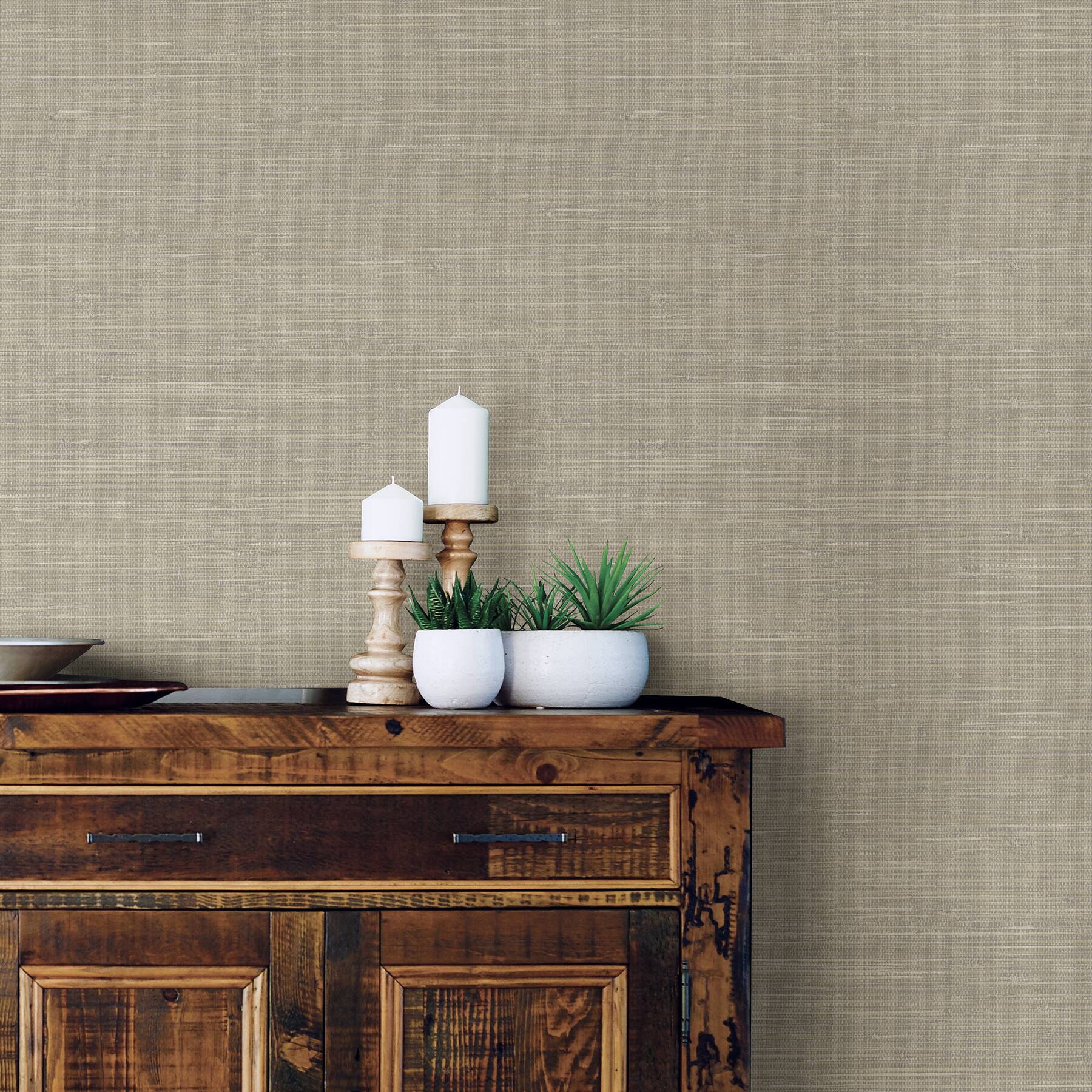 NuWallpaper Wheat Grasscloth Peel & Stick Wallpaper