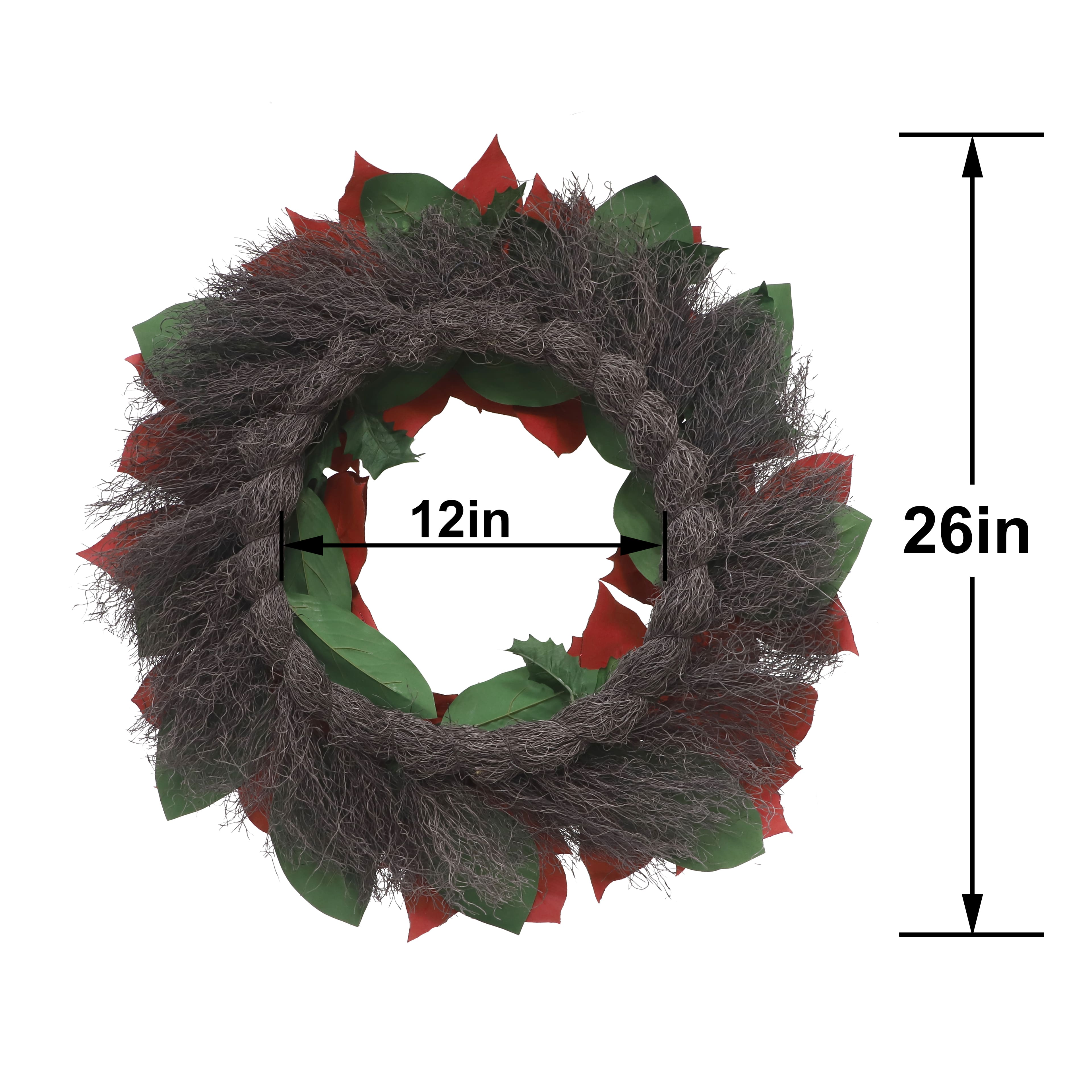 26&#x22; Dark Red Poinsettia Wreath by Ashland&#xAE;