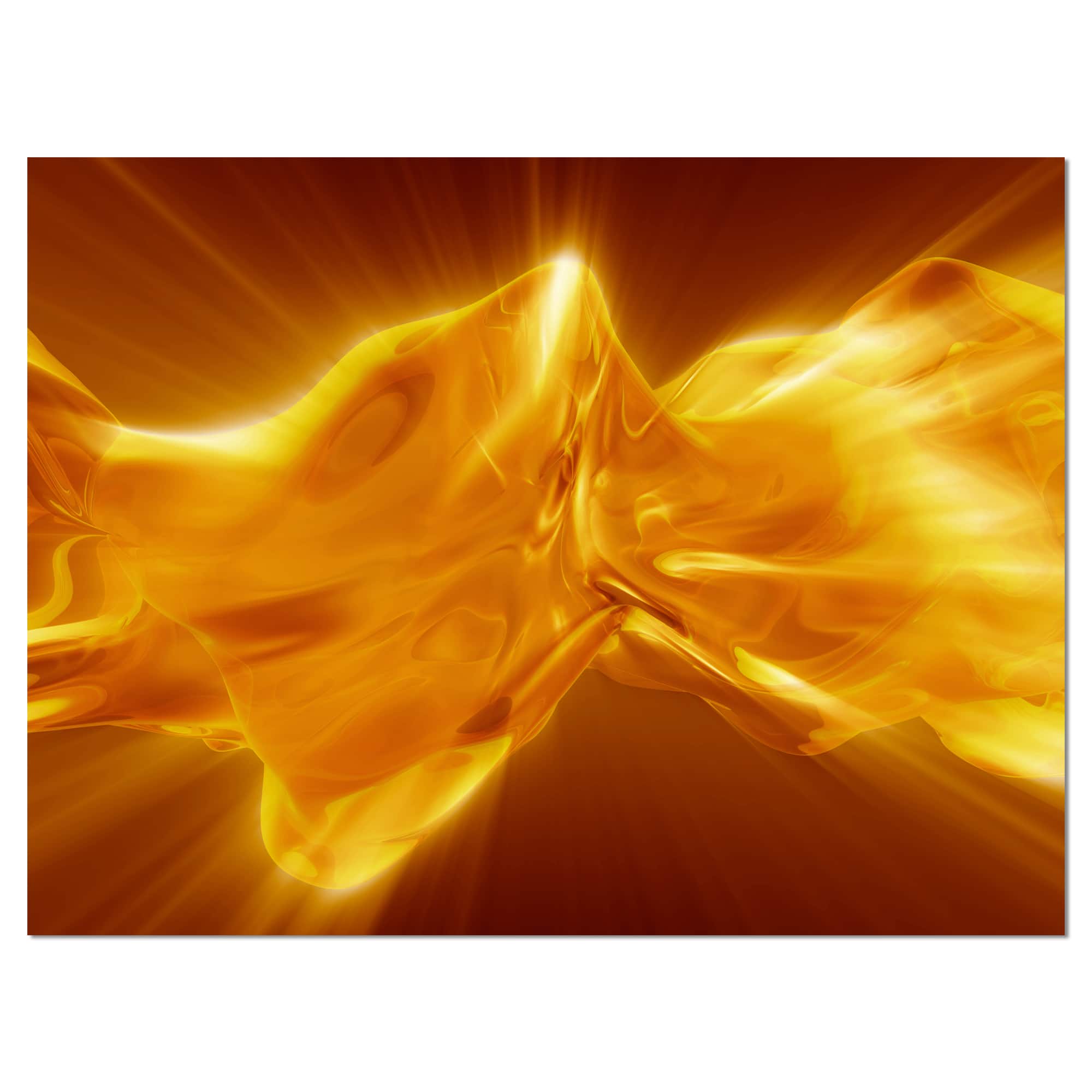 Designart - Plasmas and Liquid With Fiery Shine - Abstract Canvas Wall Art Print