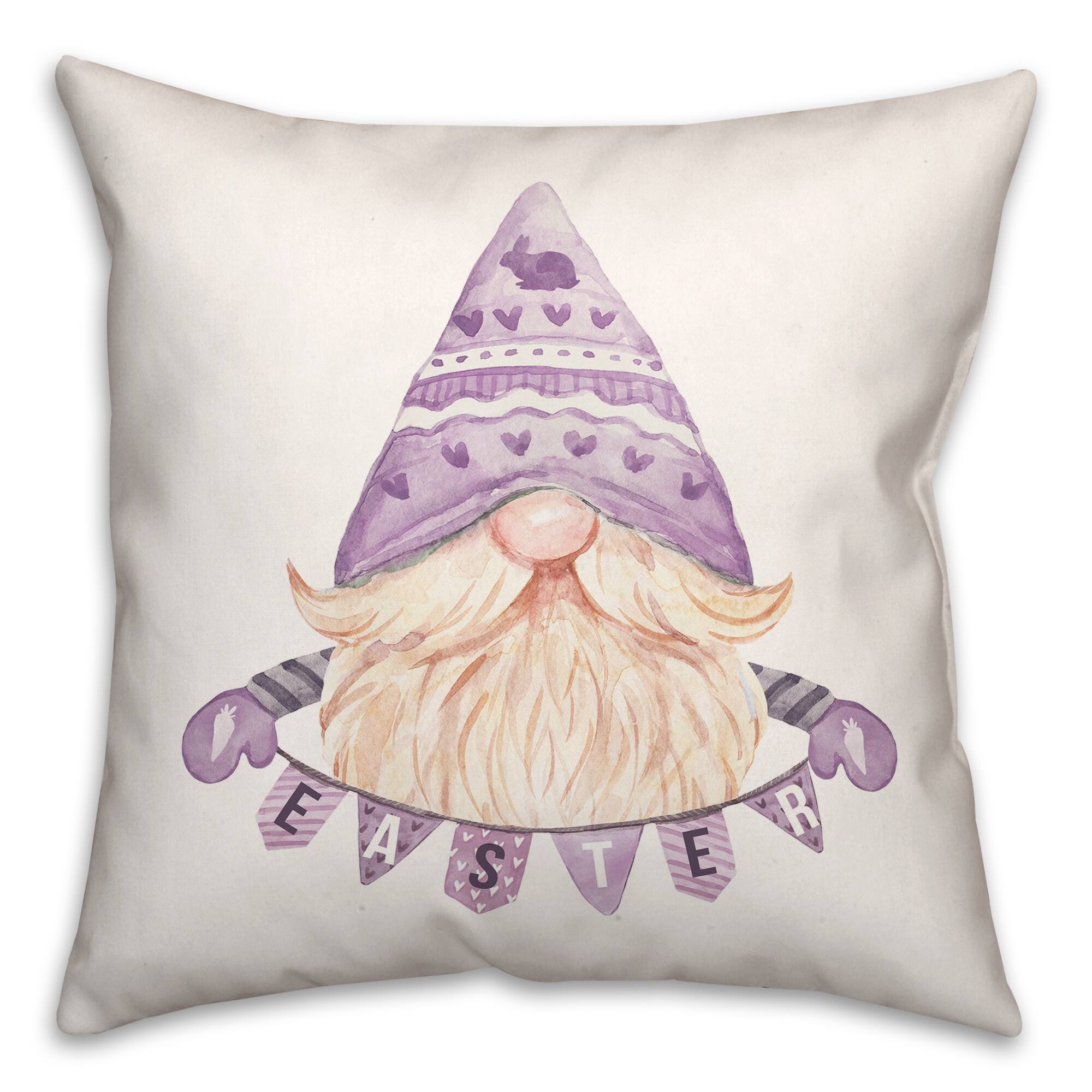 Easter Gnome Banner 2 18" x 18" Indoor / Outdoor Pillow