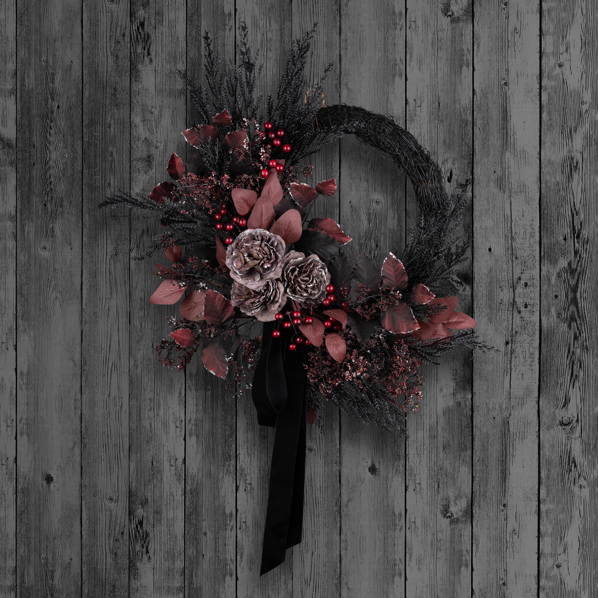 24&#x22; Red Widow Eucalyptus Wreath