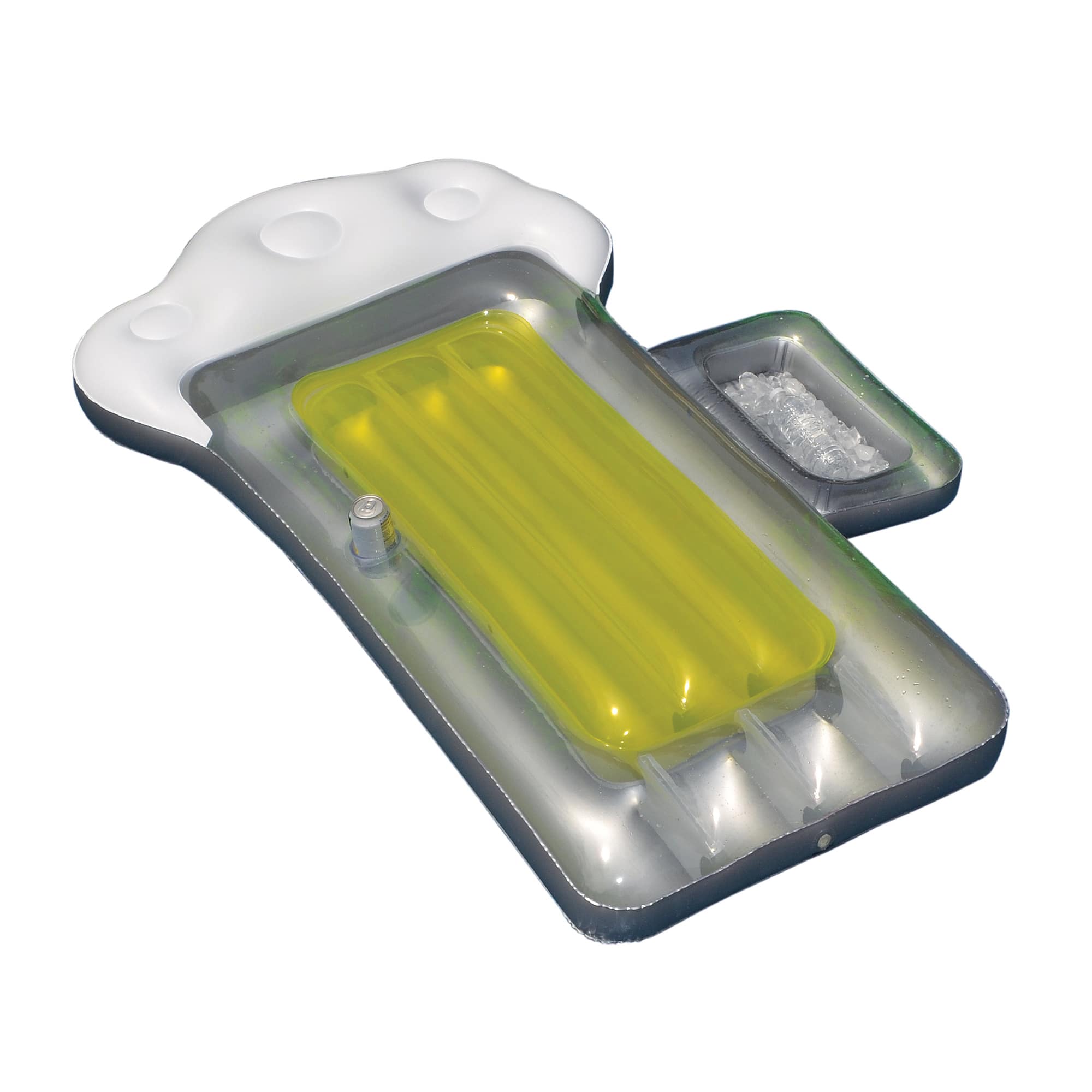 6ft. Inflatable White & Yellow Beer Mug Swimming Pool Raft