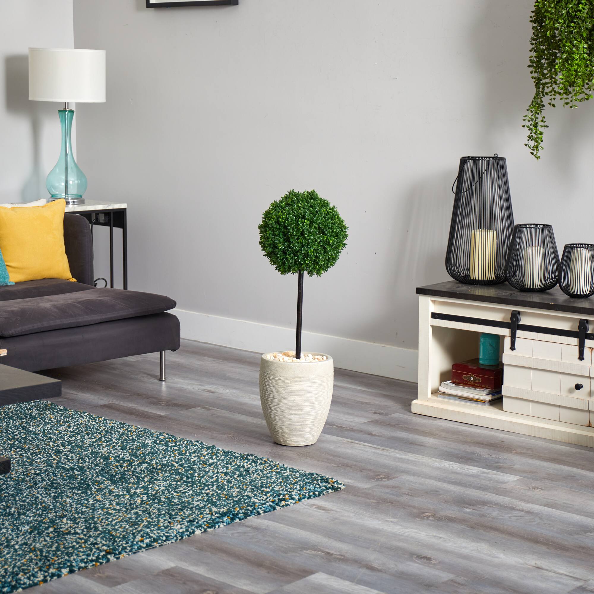 3ft. Boxwood Ball Topiary Tree in Oval Planter