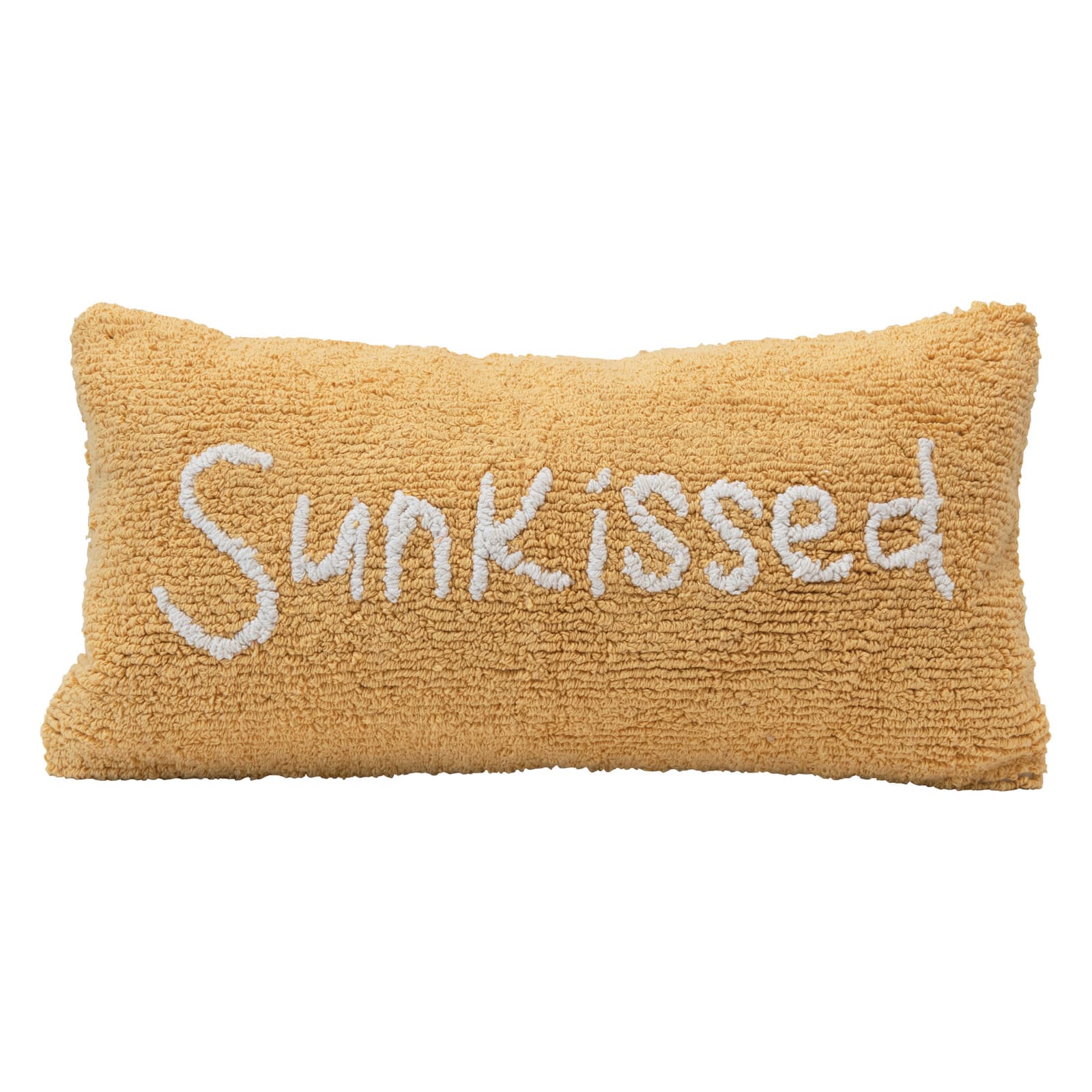 Hello Honey&#xAE; Yellow &#x26; White Sunkissed Punch Hook Lumbar Pillow
