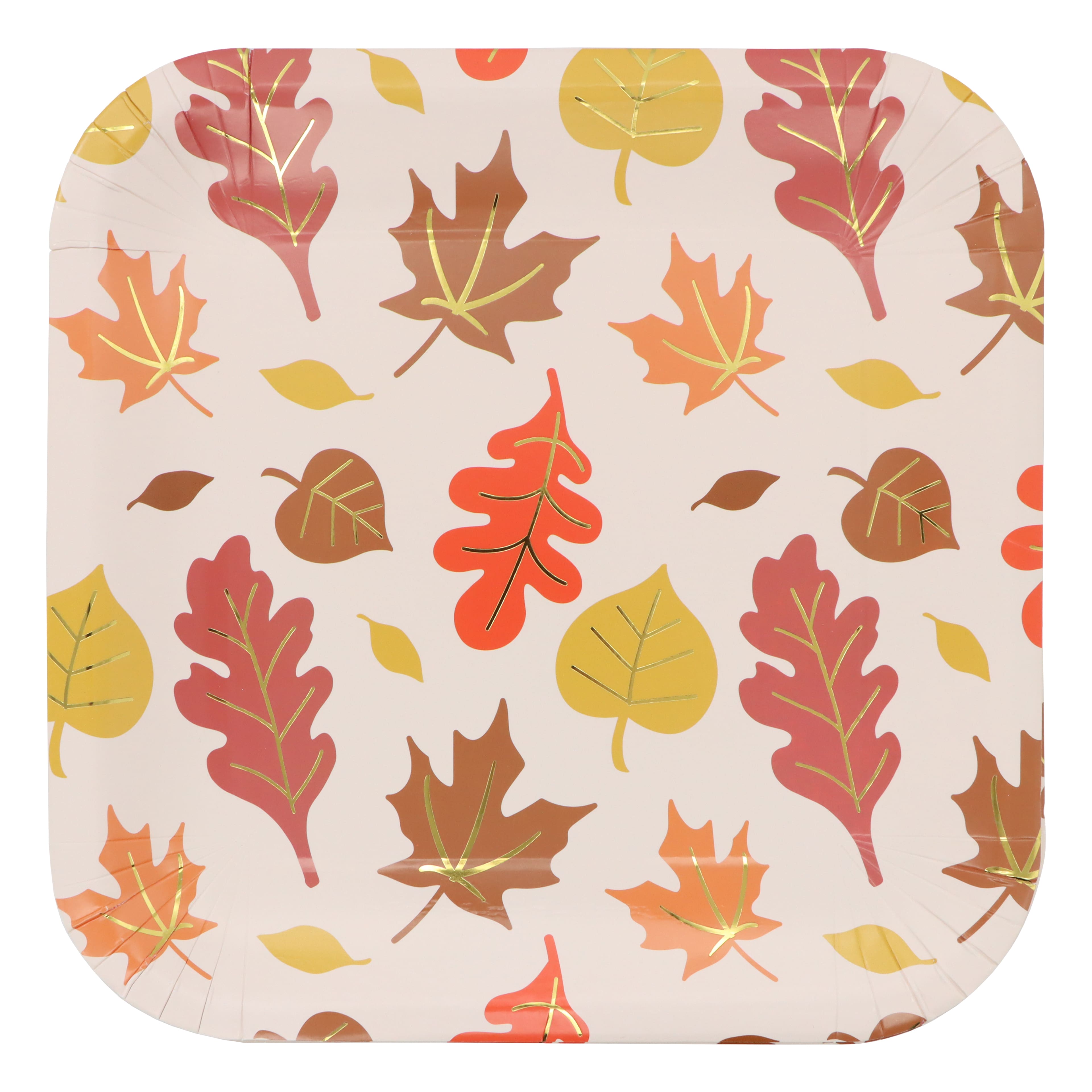 9&#x22; Square Thanksgiving Leaves Paper Plates, 12ct. by Celebrate It&#x2122;