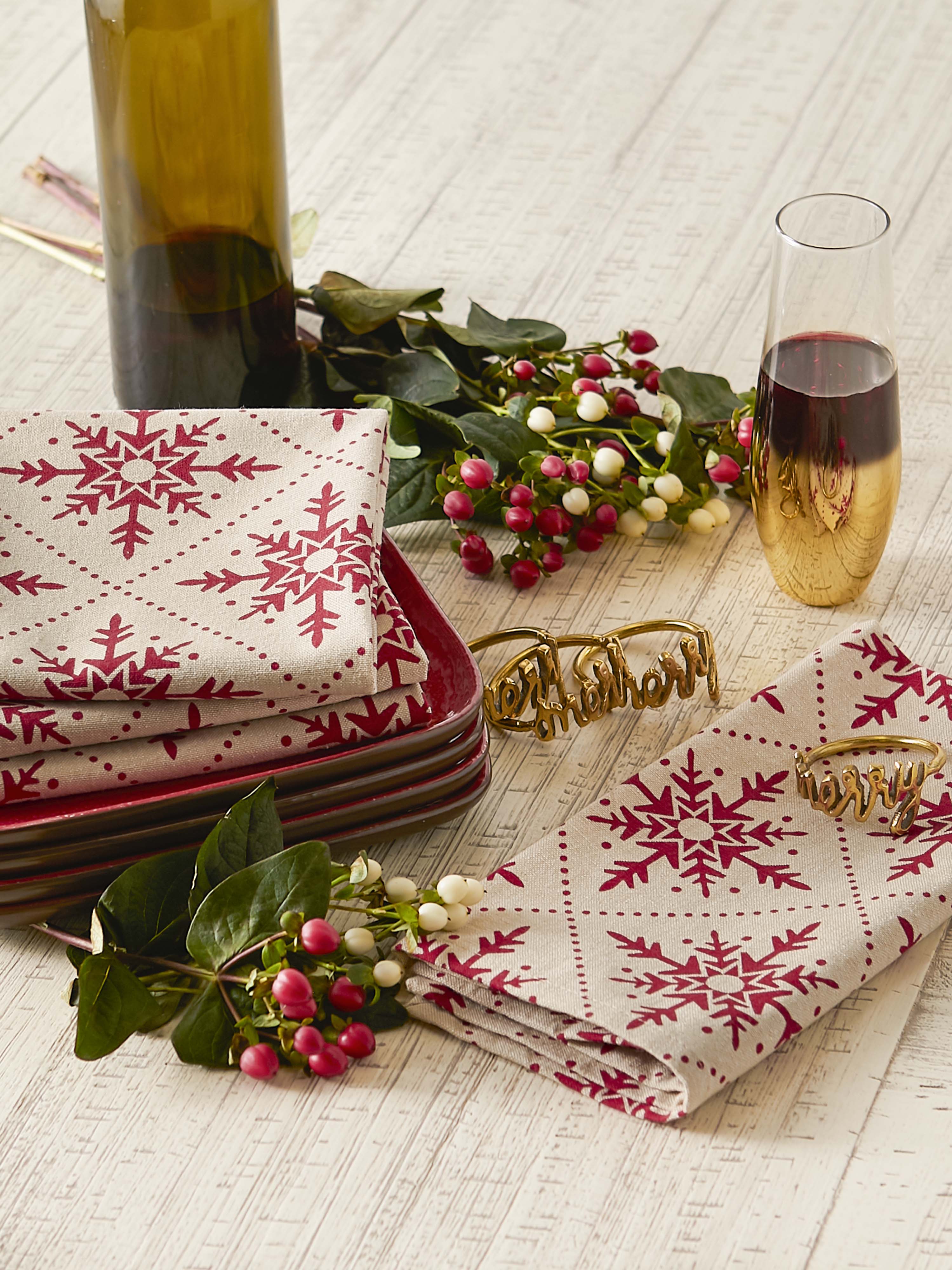 DII® Scandinavian Snowflakes Printed Napkin Set, 6ct.