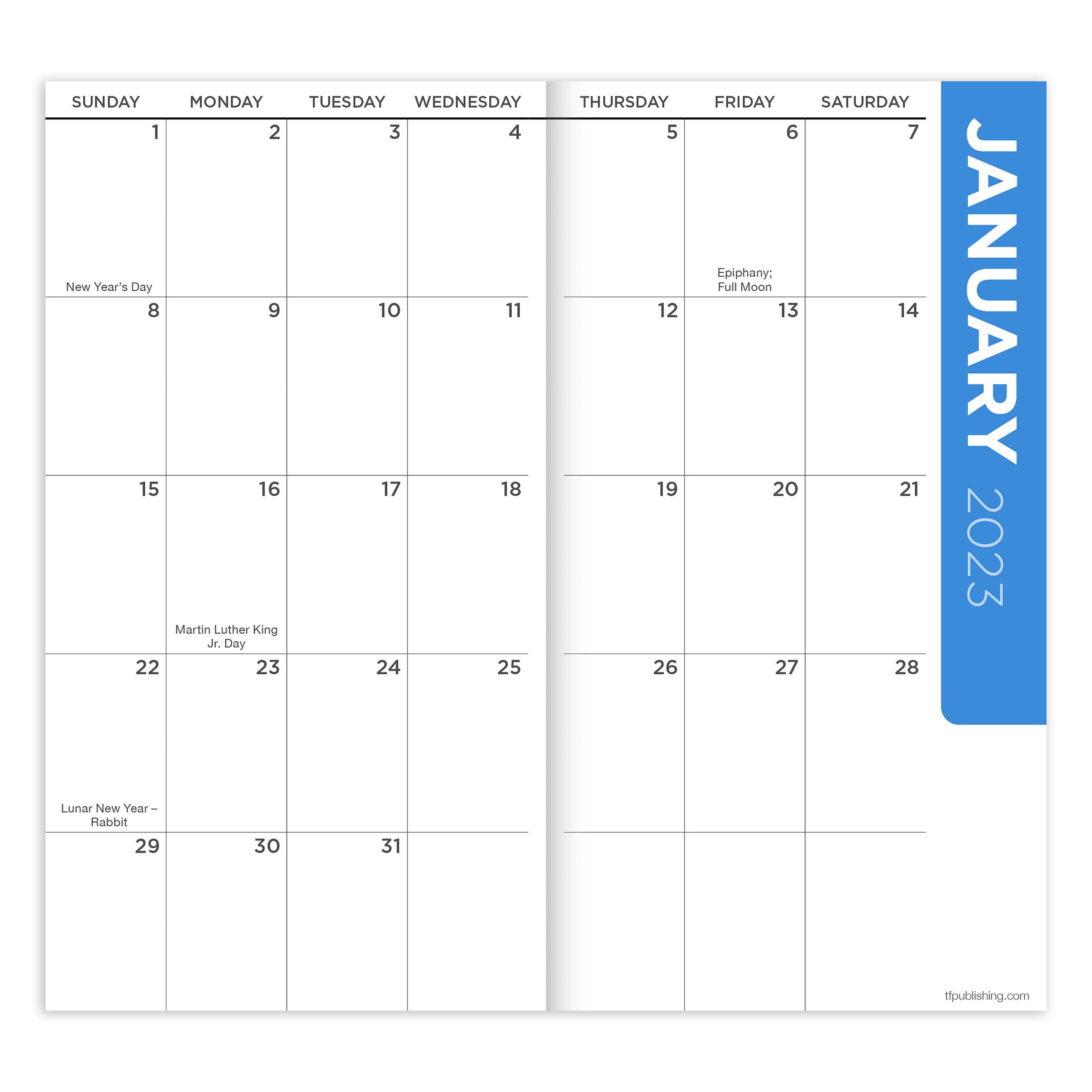 TF Publishing 2023-2024 Cheerful Stripes 2-Year Small Monthly Pocket Planner