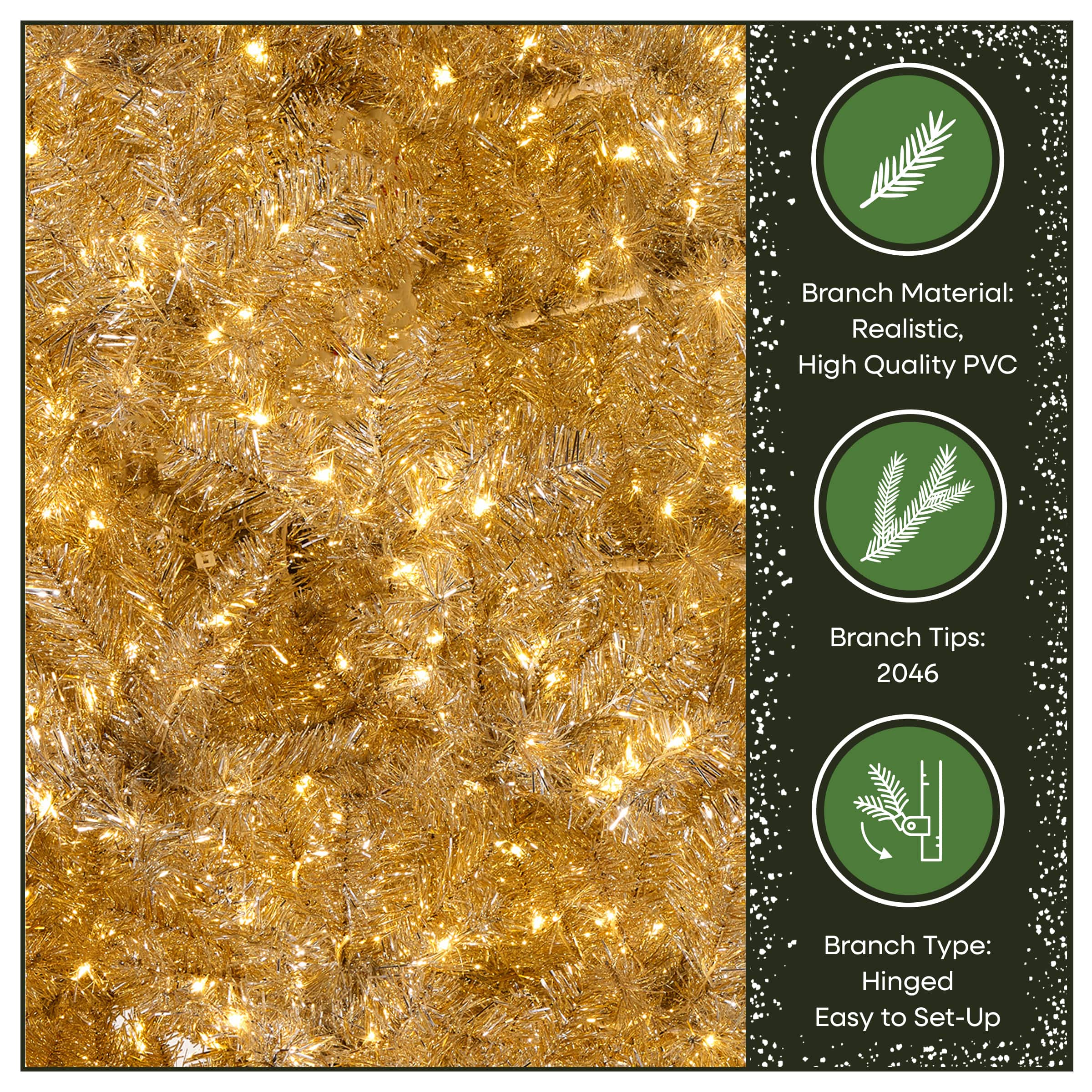 9ft. Pre-Lit Platinum Metallic Artificial Christmas Tree, White LED Lights