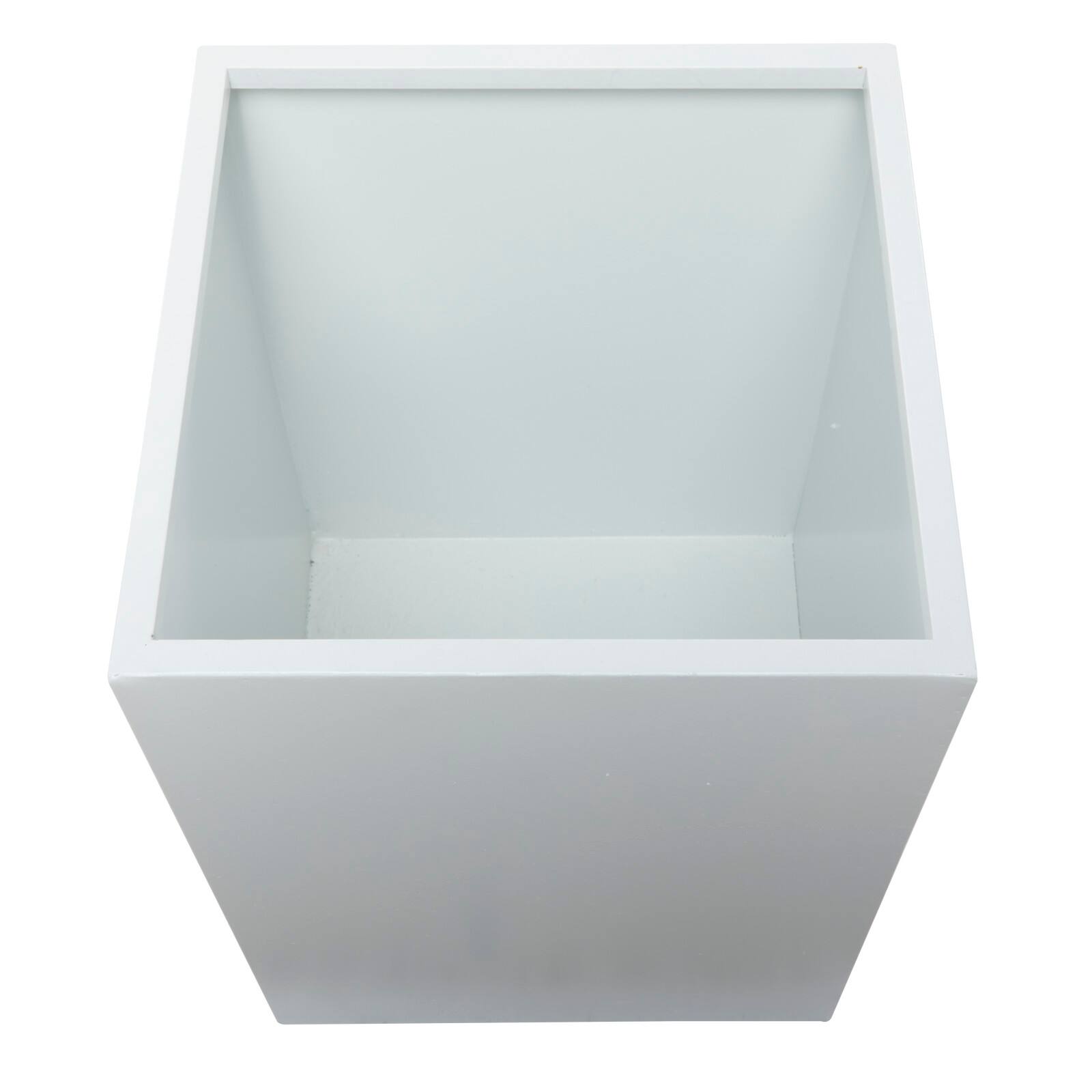 White Modern Planter, Set of 2" 17", 14"