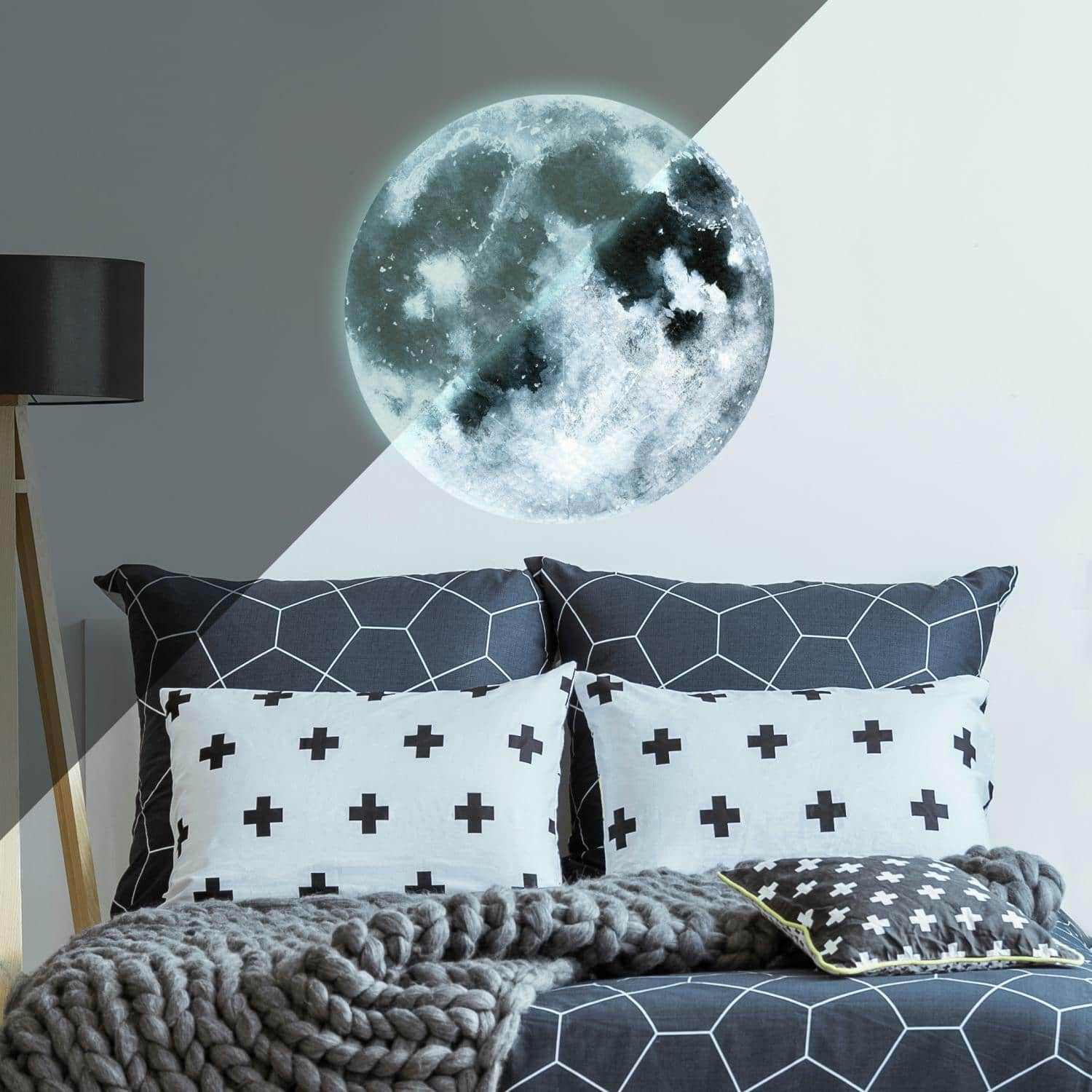 RoomMates Moon Glow In The Dark Peel &#x26; Stick Giant Decals