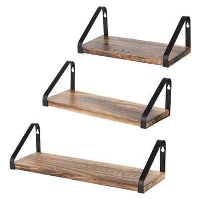 NEX™ Brown Rustic Wood Floating Shelves Set | Michaels