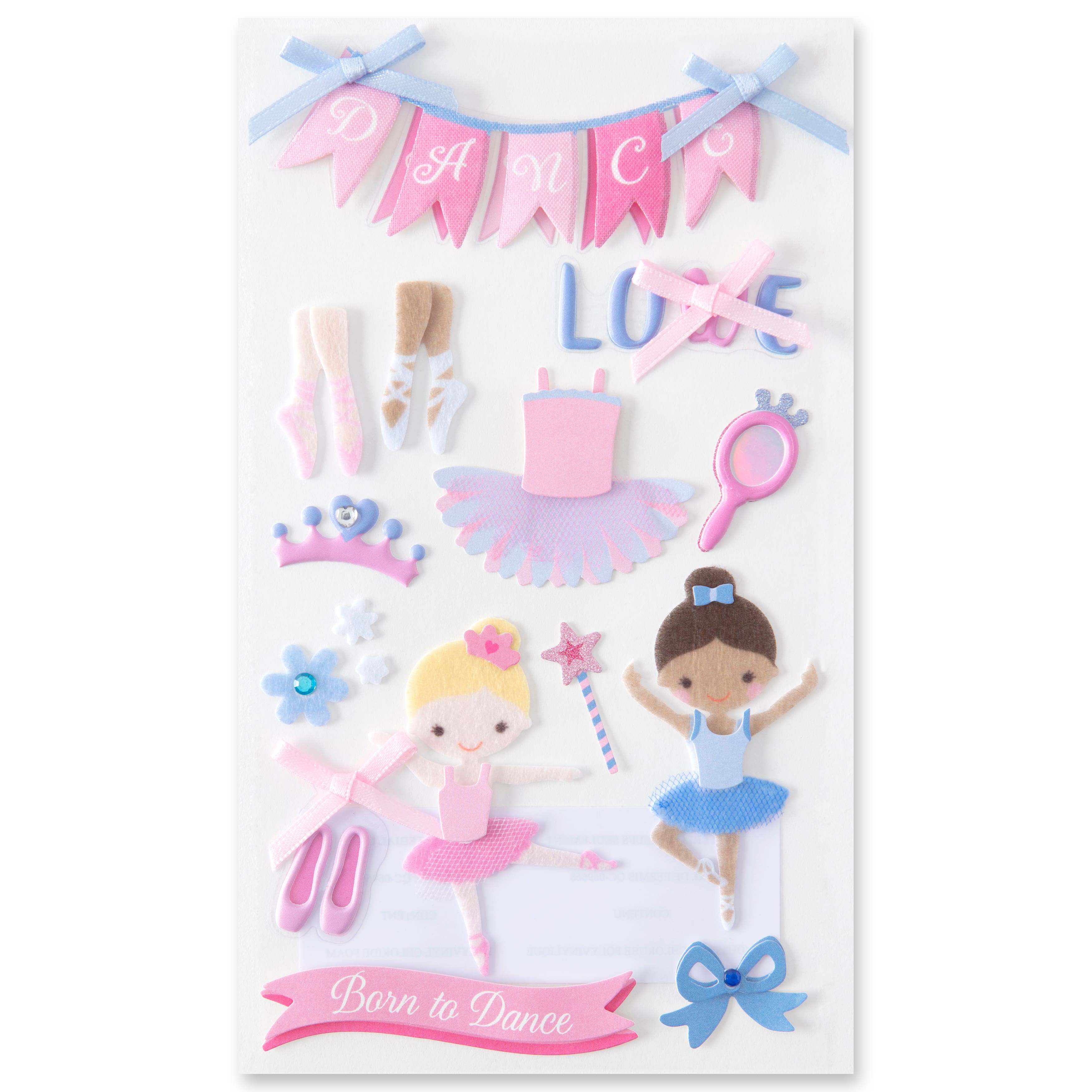 12 Pack: Young Ballet Dimensional Stickers by Recollections&#x2122;