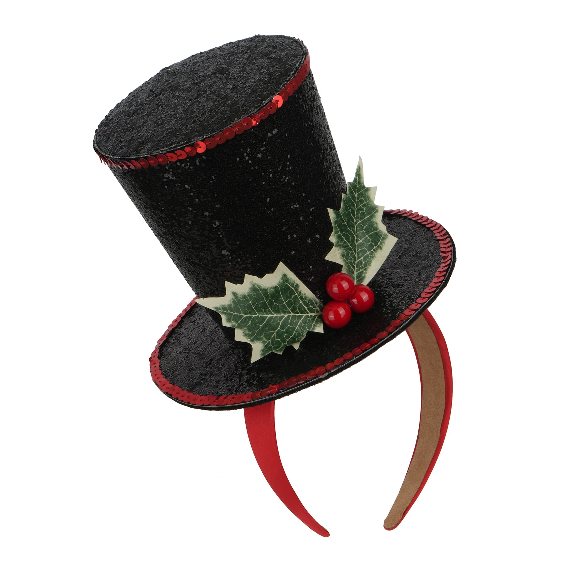 Christmas Top Hat with Holly Berries Headband by Celebrate It&#x2122;