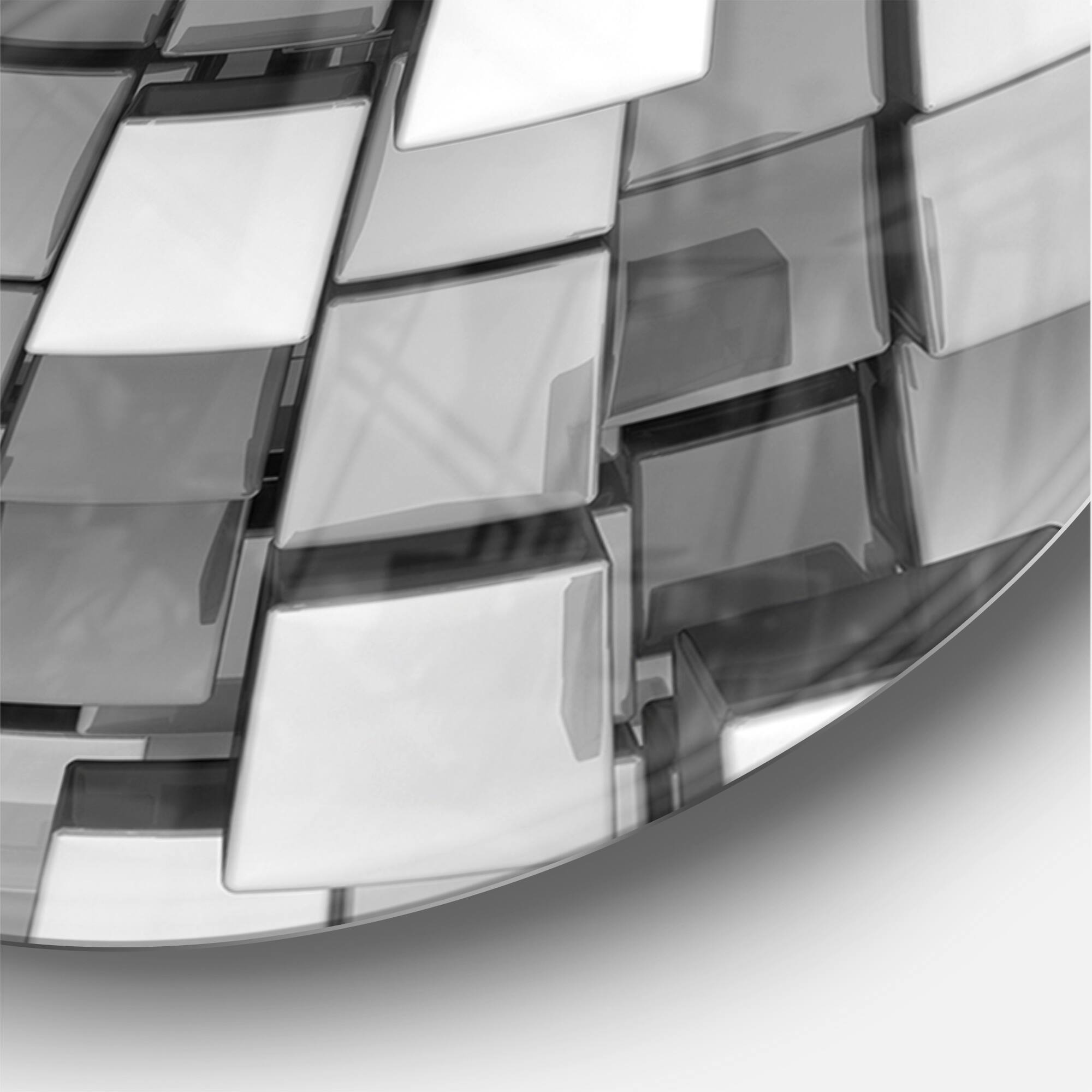 Designart Black And Gray Cubes Wall Clock