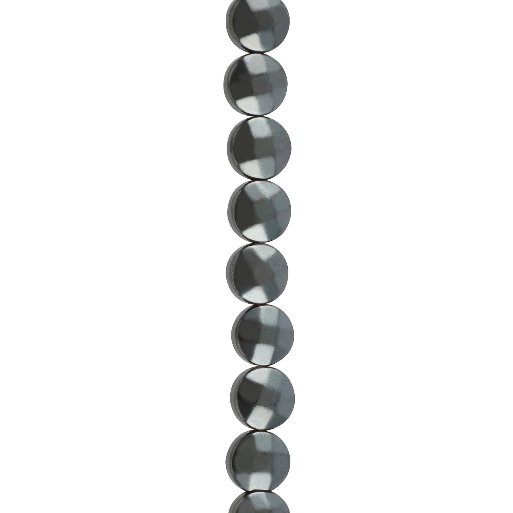 Faceted Hematite Coin Beads, 6mm by Bead Landing™