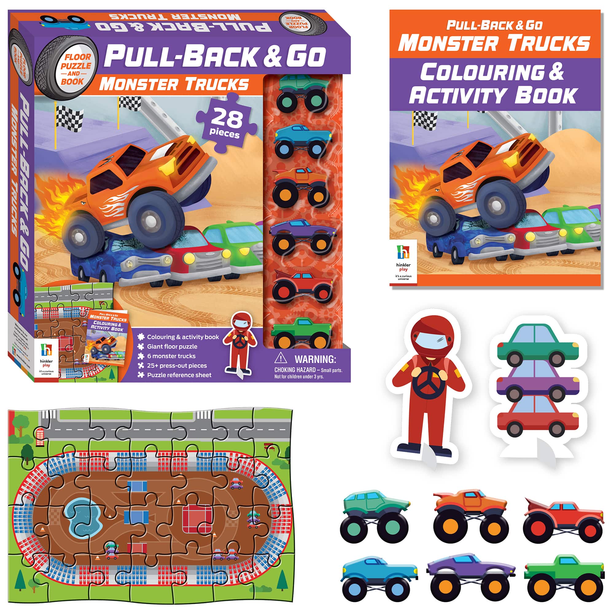 Hinkler Pull-Back and Go Monster Trucks Floor Puzzle