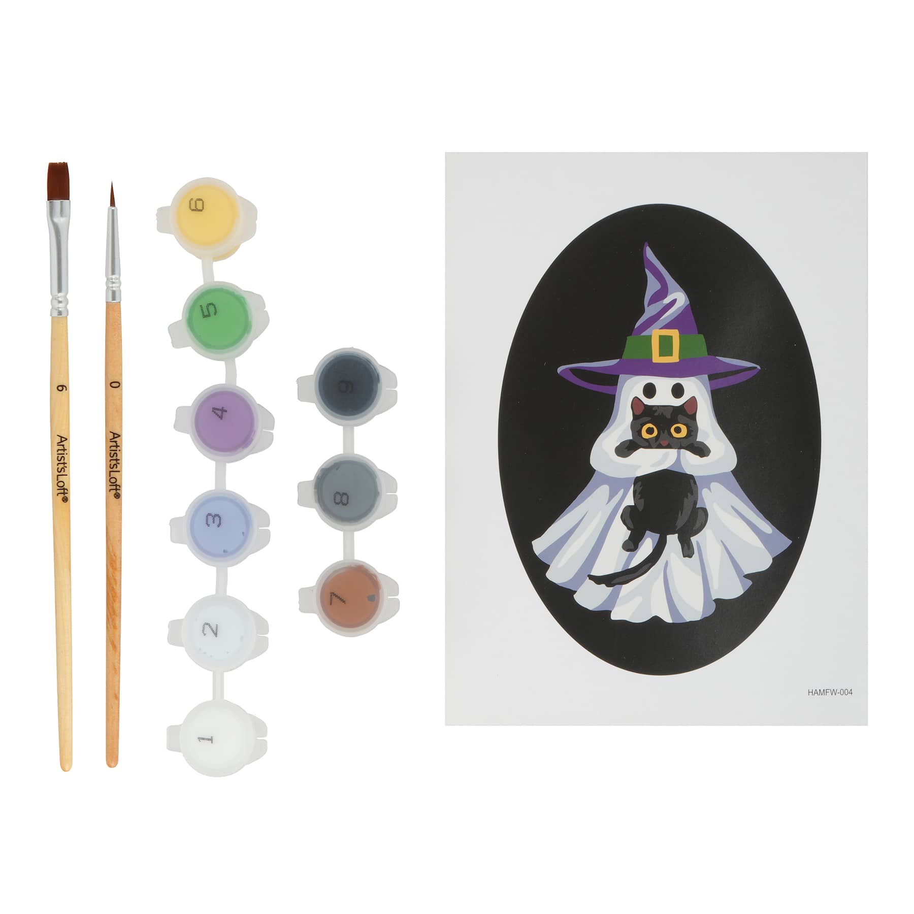Mini Ghost with Cat Framed Paint-by-Number Kit by Artist's Loft®
