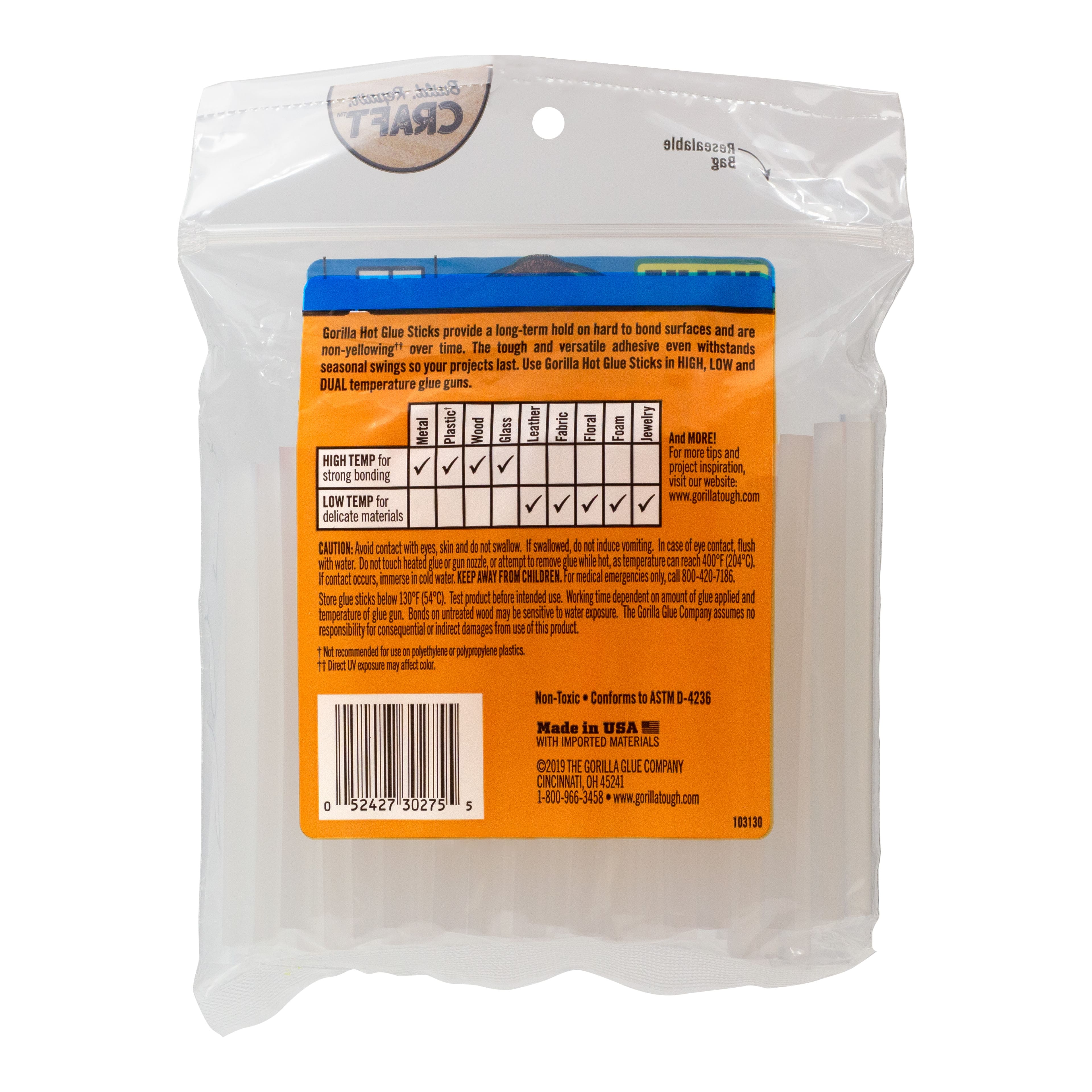 Gorilla® Hot Glue Sticks, 75ct.