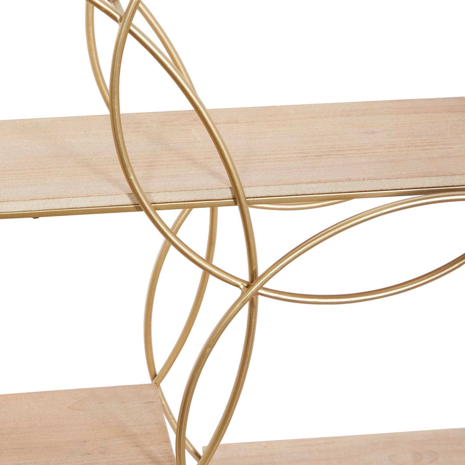 Gold Metal Contemporary Wall Shelf, 26" x 37" x 6"