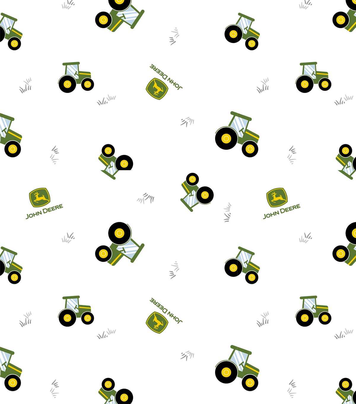 John Deere® Nursery Tractor Toss Cotton Fabric