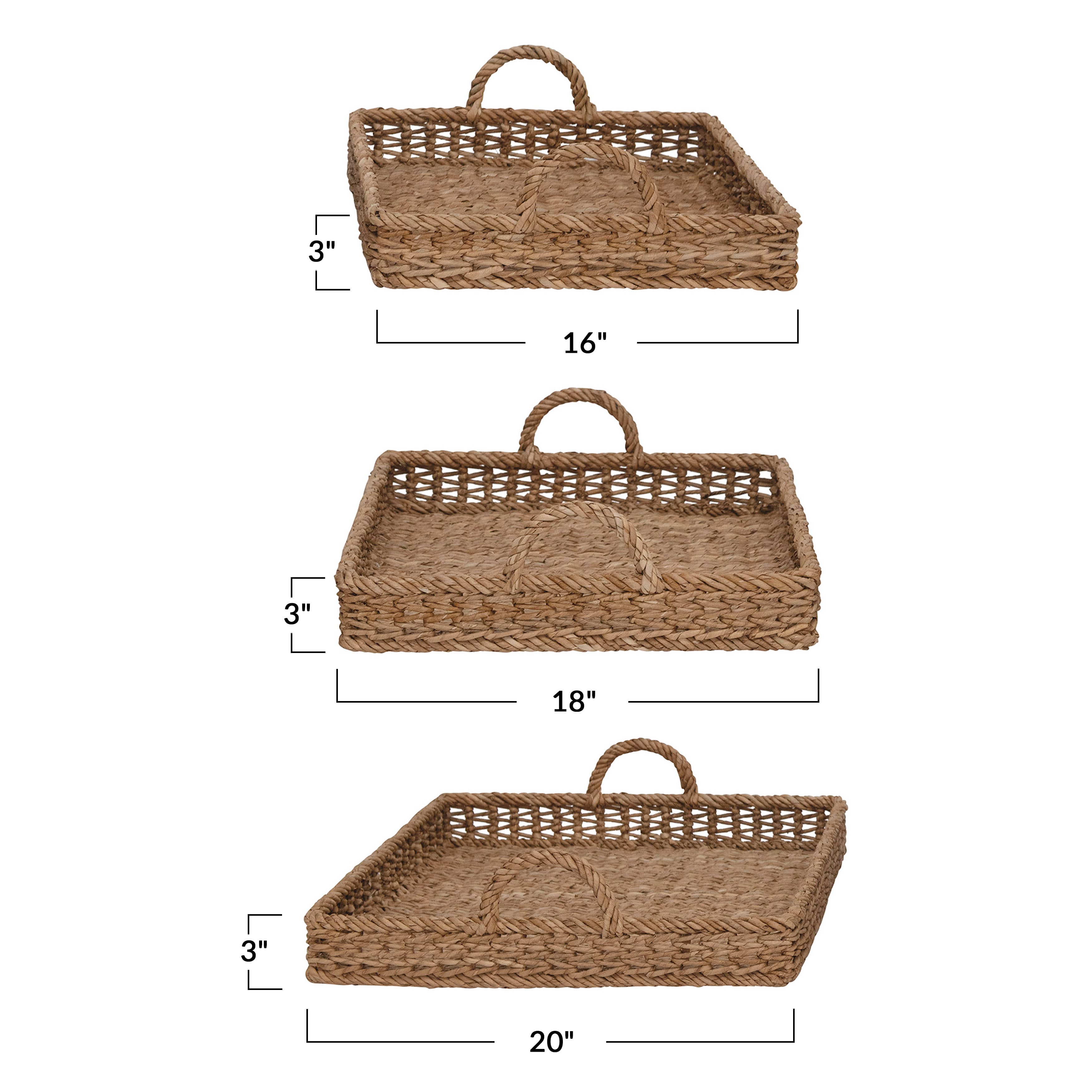 Hello Honey® Decorative Water Hyacinth Tray Set