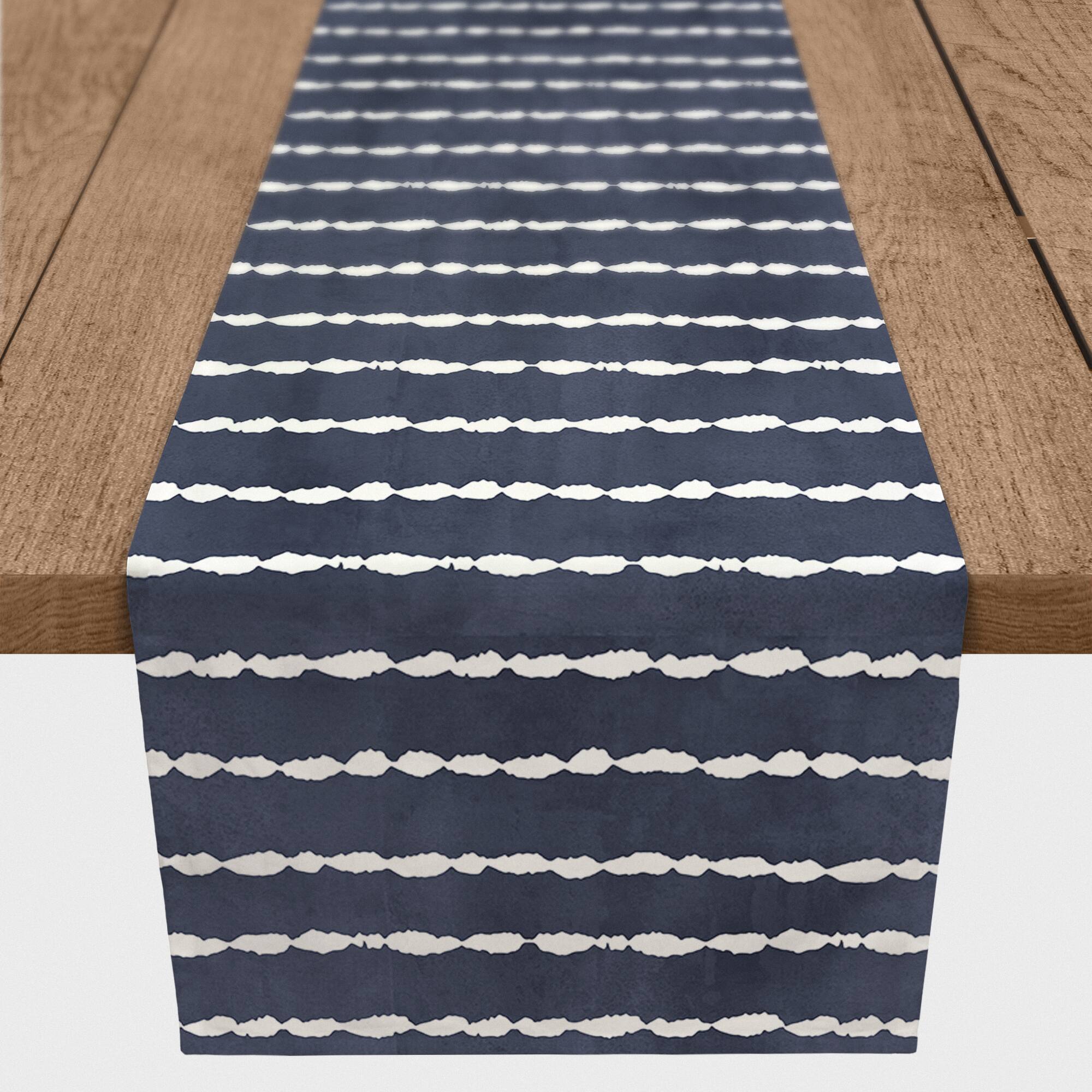 Navy Striped Table Runner