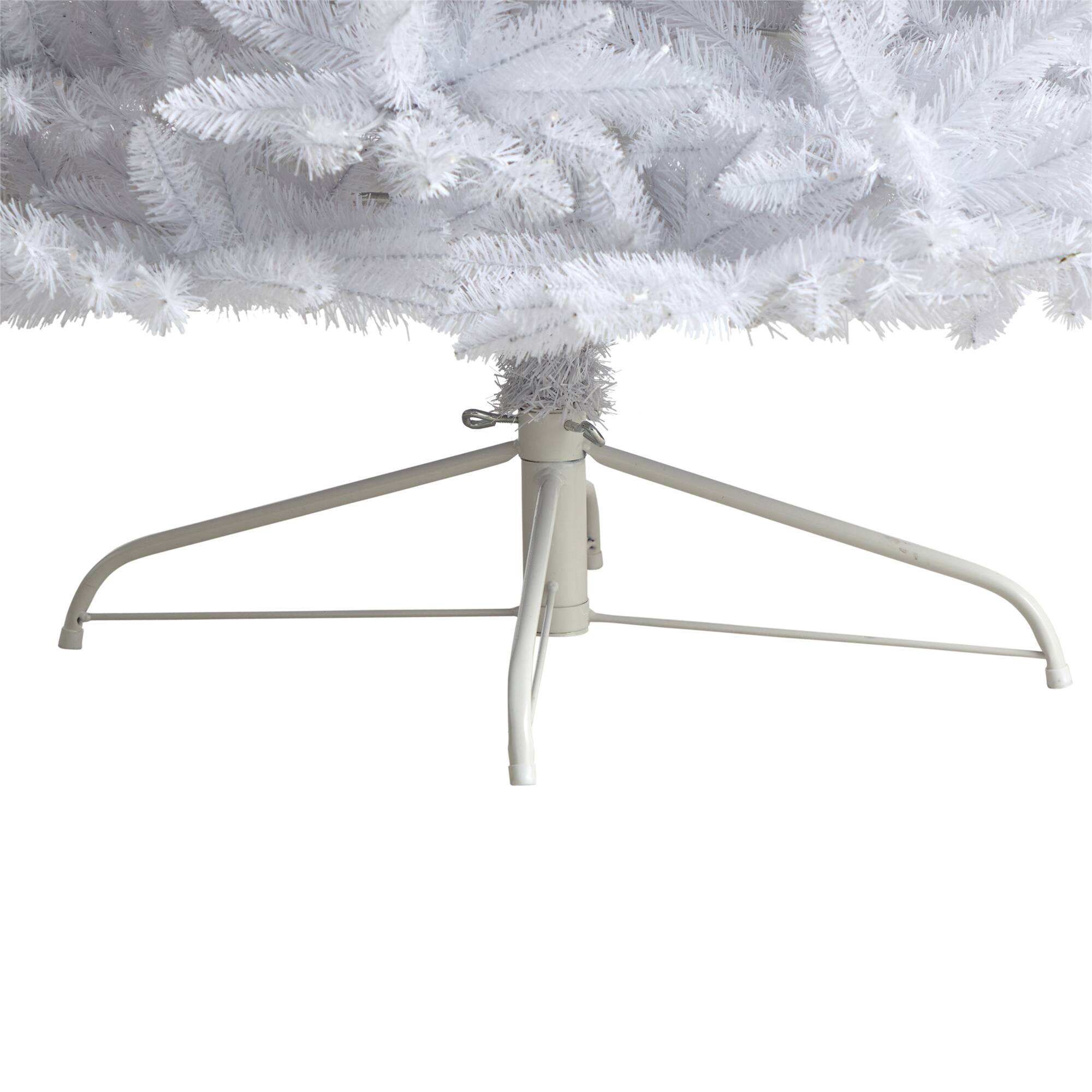 10ft. Pre-Lit Slim White Artificial Christmas Tree, Warm White LED Lights