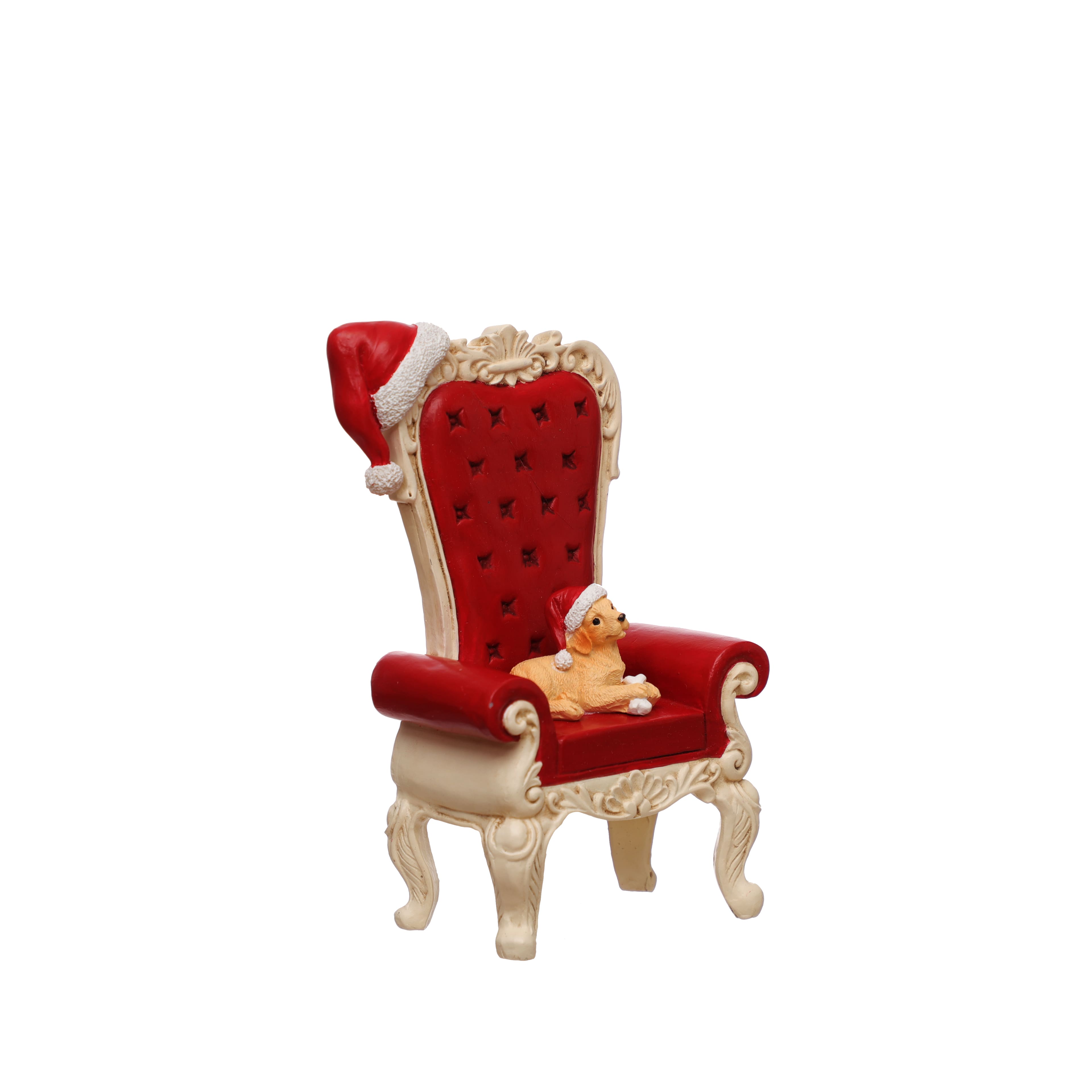6&#x22; Yellow Puppy on Red Tufted Chair Tabletop D&#xE9;cor by Ashland&#xAE;