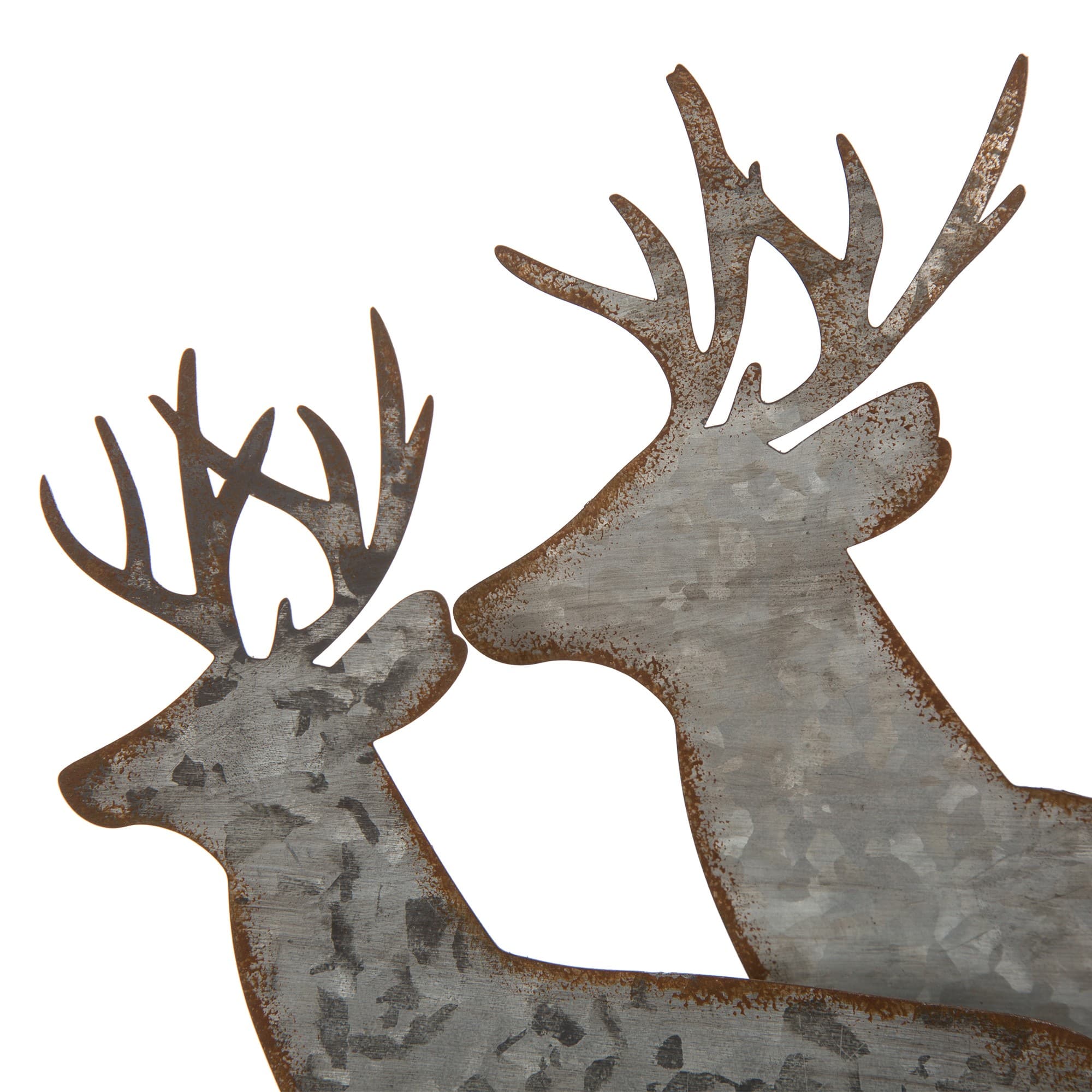 Glitzhome&#xAE; 13&#x22; Galvanized Metal &#x26; Wood Reindeer Tabletop D&#xE9;cor