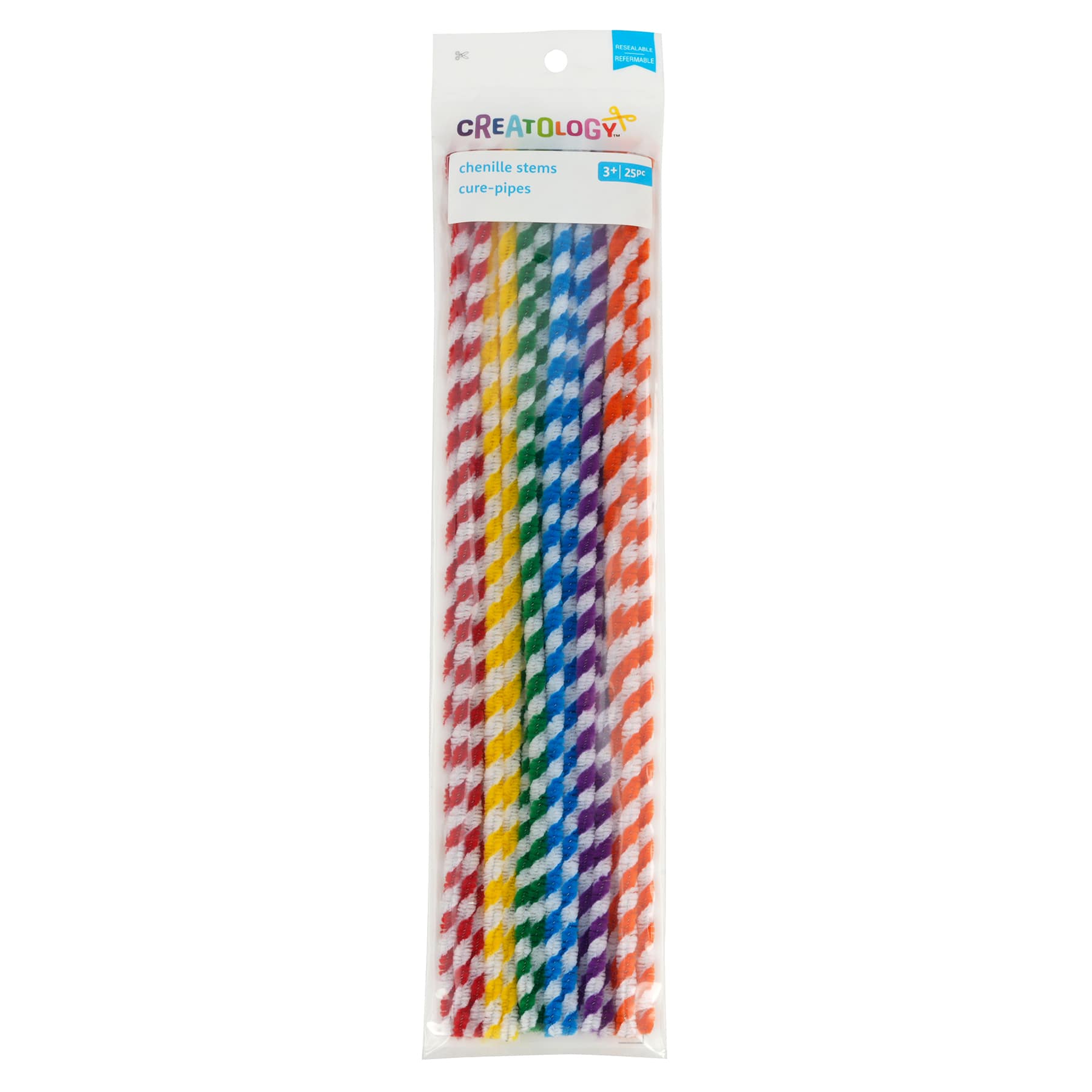Primary Stripes Mix Chenille Pipe Cleaners, 25ct. by Creatology&#x2122;