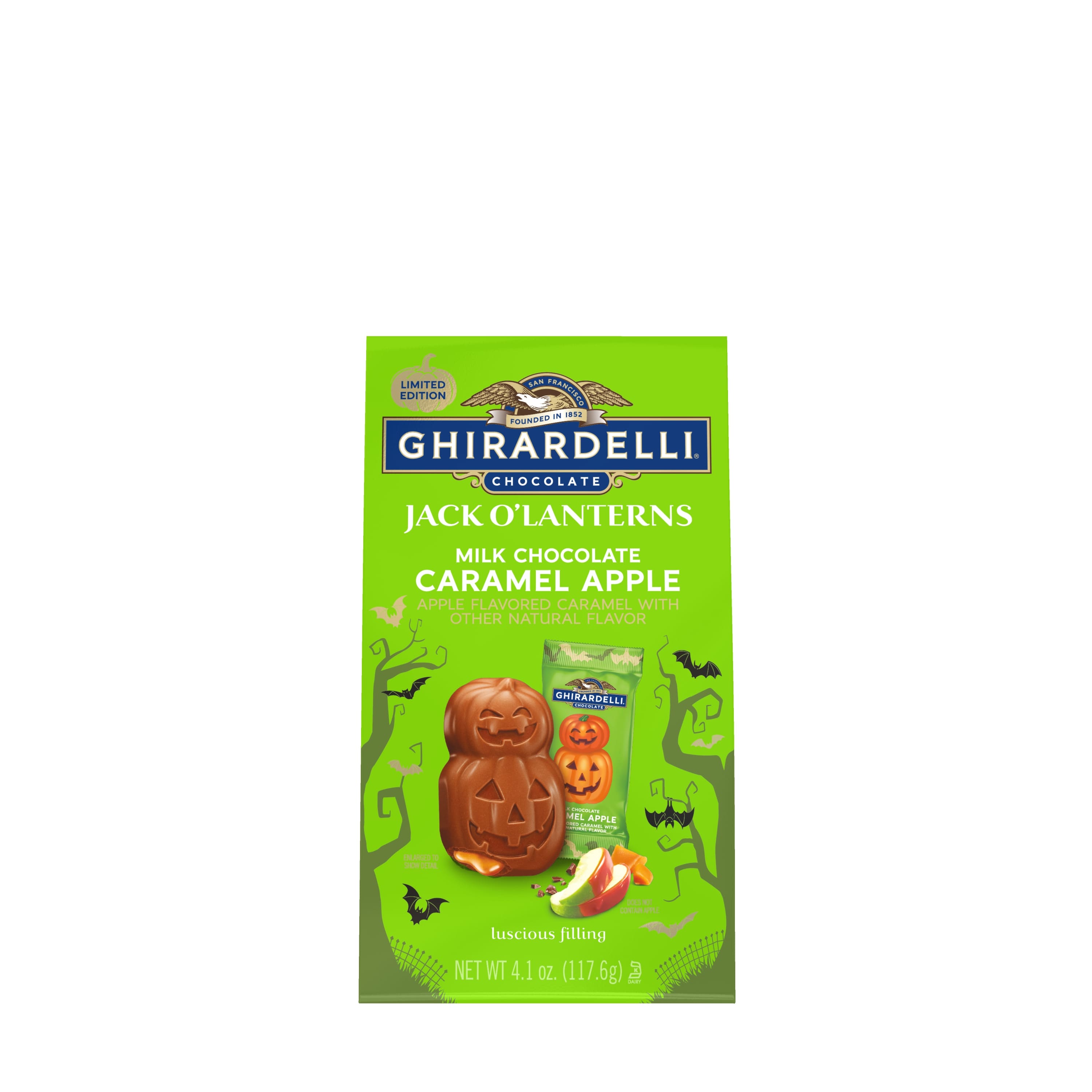 Ghirardelli&#xAE; Milk Chocolate Carmel Apple Jack-o&#x27;-Lanterns