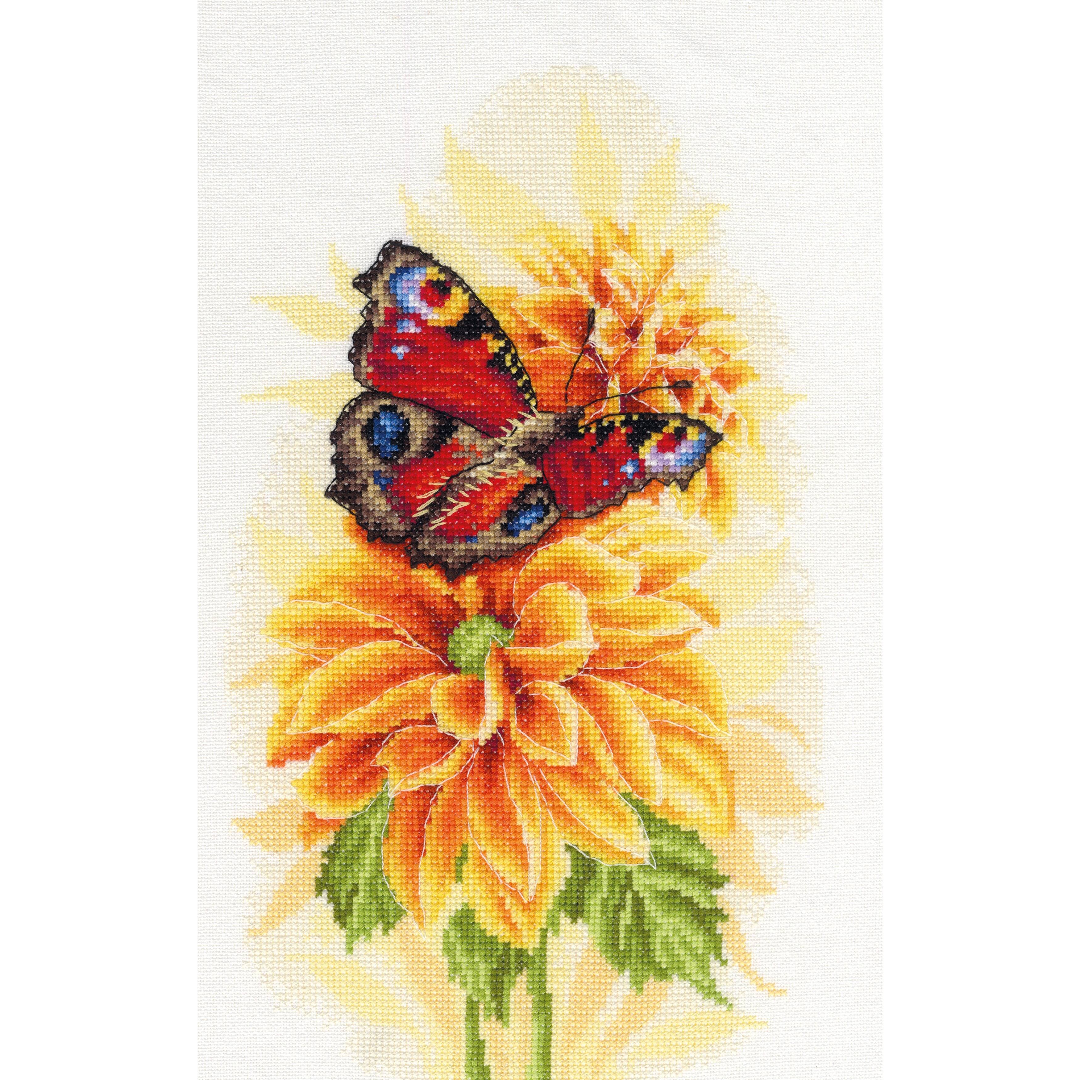 Lanarte Fluttering Butterfly 27 Count Cross Stitch Kit Michaels 