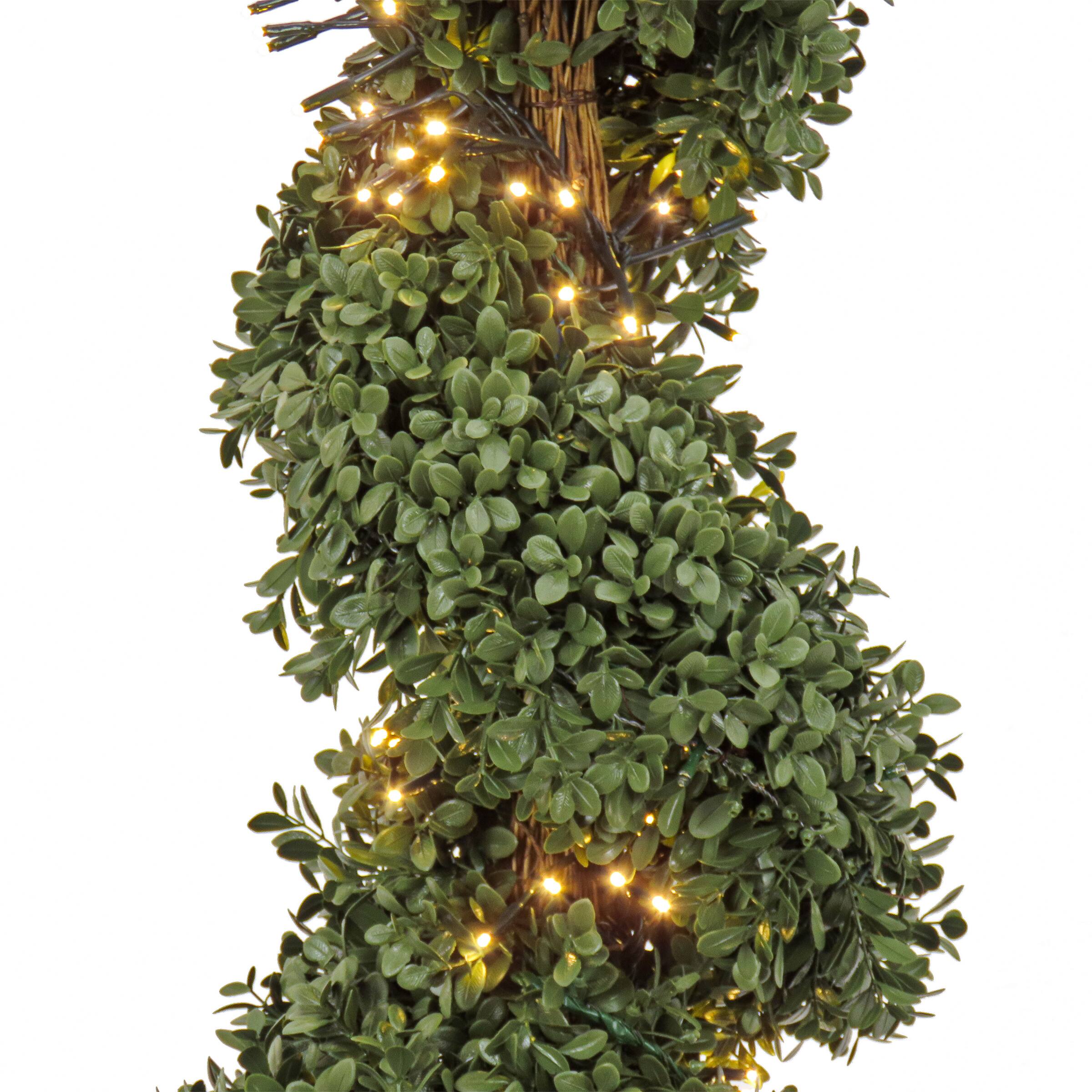 3.5ft. Pre-Lit Boxwood Spiral Topiary