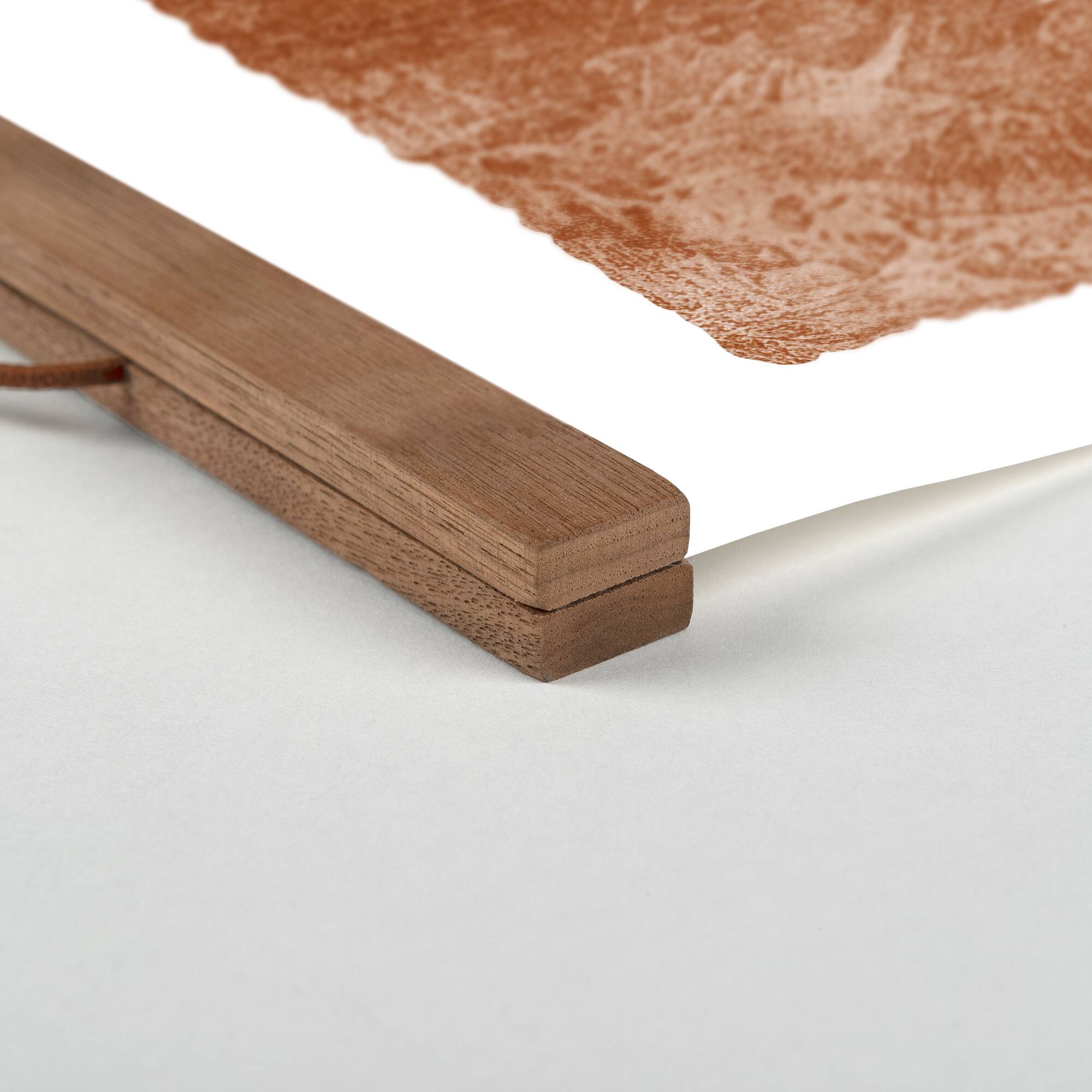 Fern Stamp Copper 12" x 18" Teak Hanging Canvas