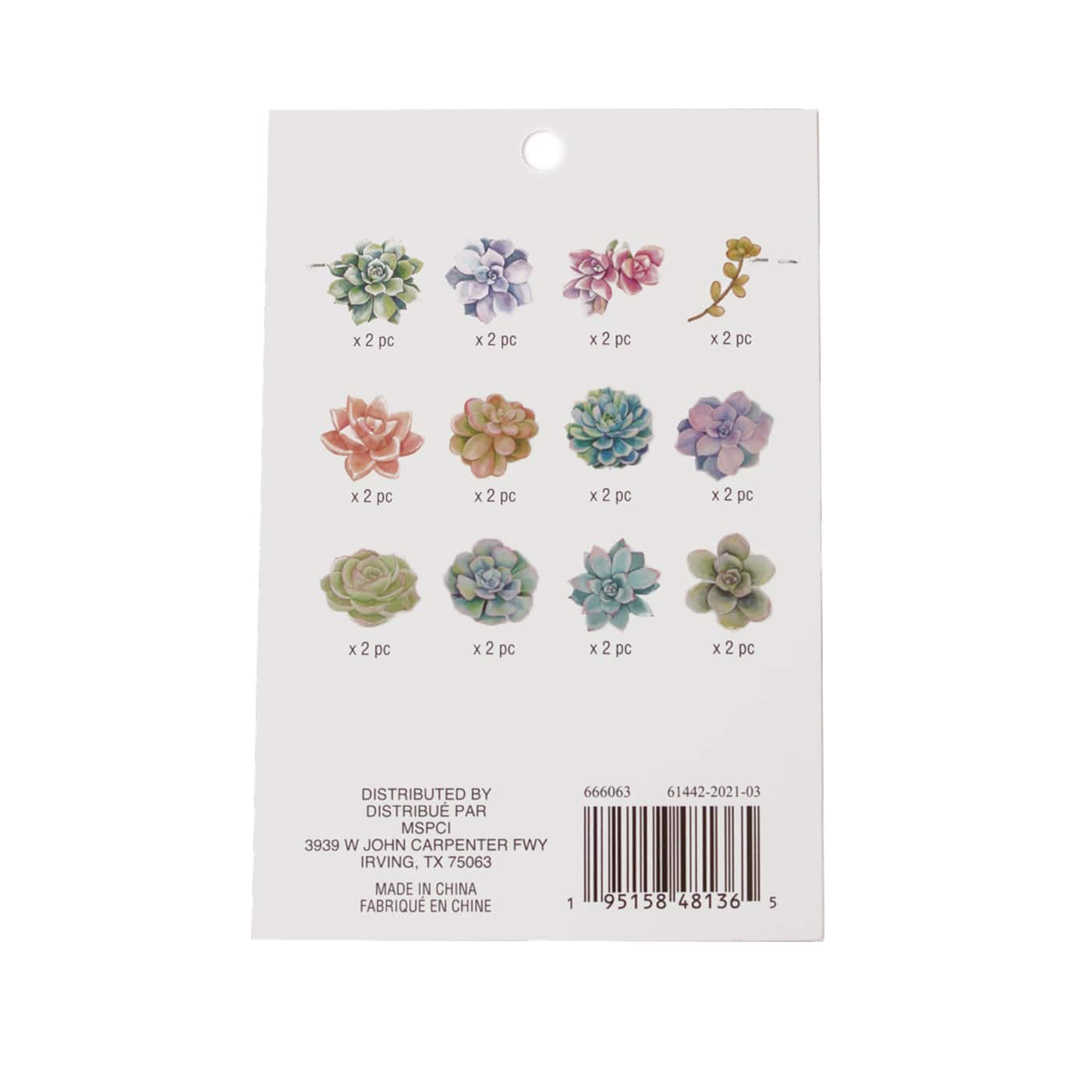 12 Pack: Succulent Die Cut Stickers by Recollections™