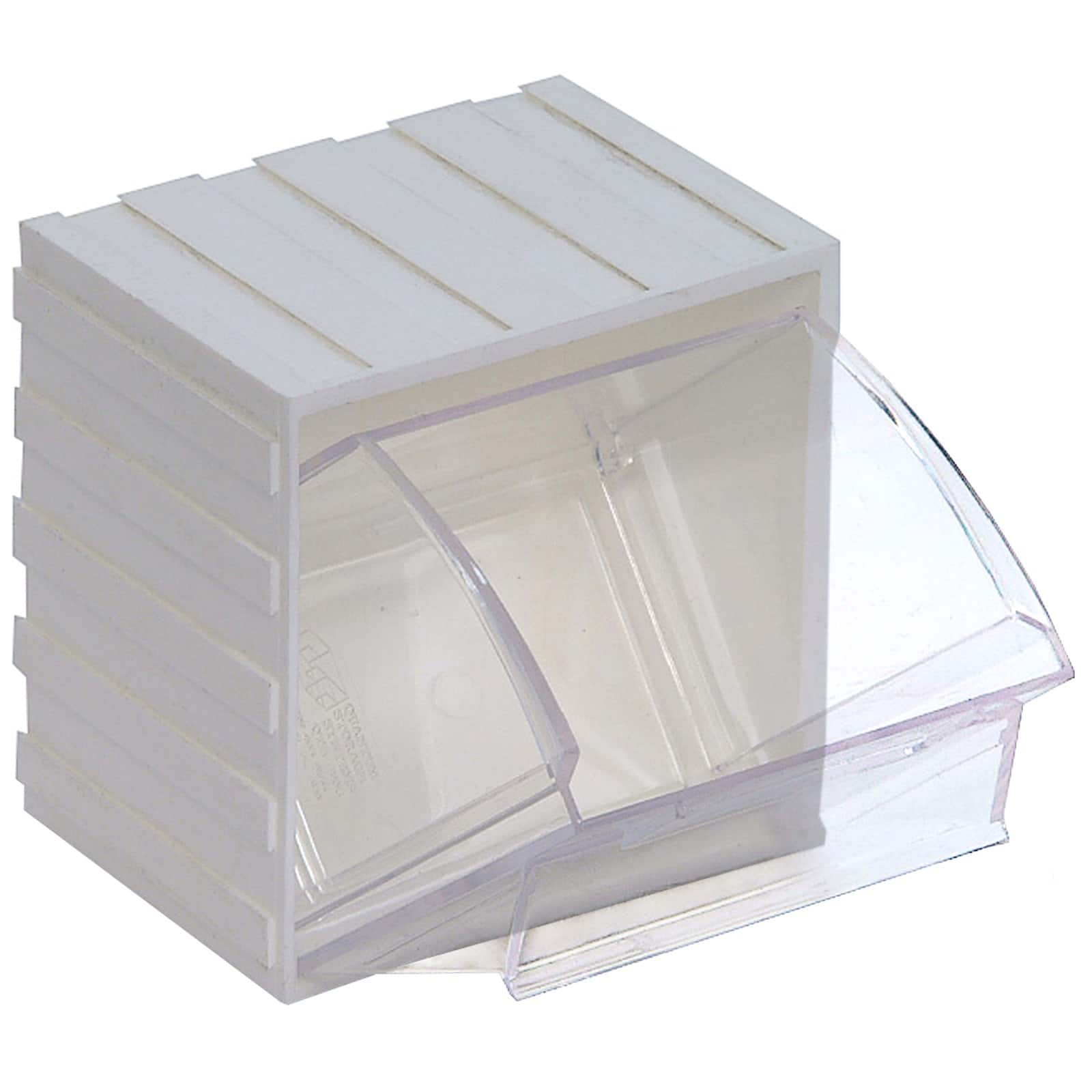 Quantum Storage Systems® 3.625" x 4.25" White & Clear Individual Tip Out Bin