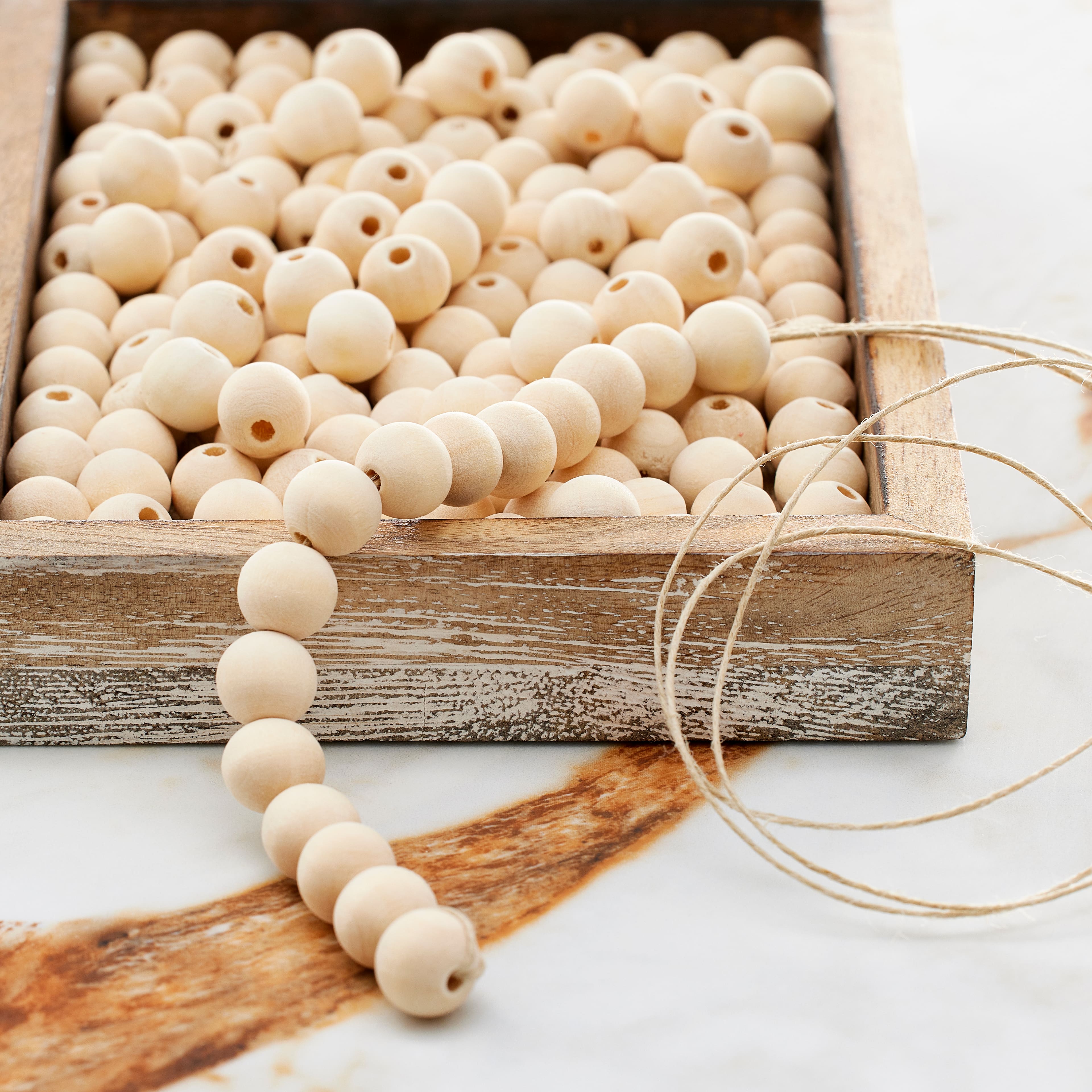 12 Pack: Wood Round Craft Beads by Bead Landing&#x2122;, 11mm