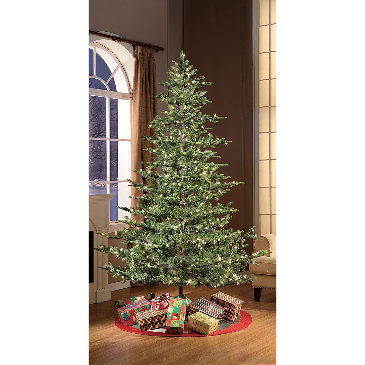 6.5ft. Pre-Lit Aspen Fir Artificial Christmas Tree, Clear Lights