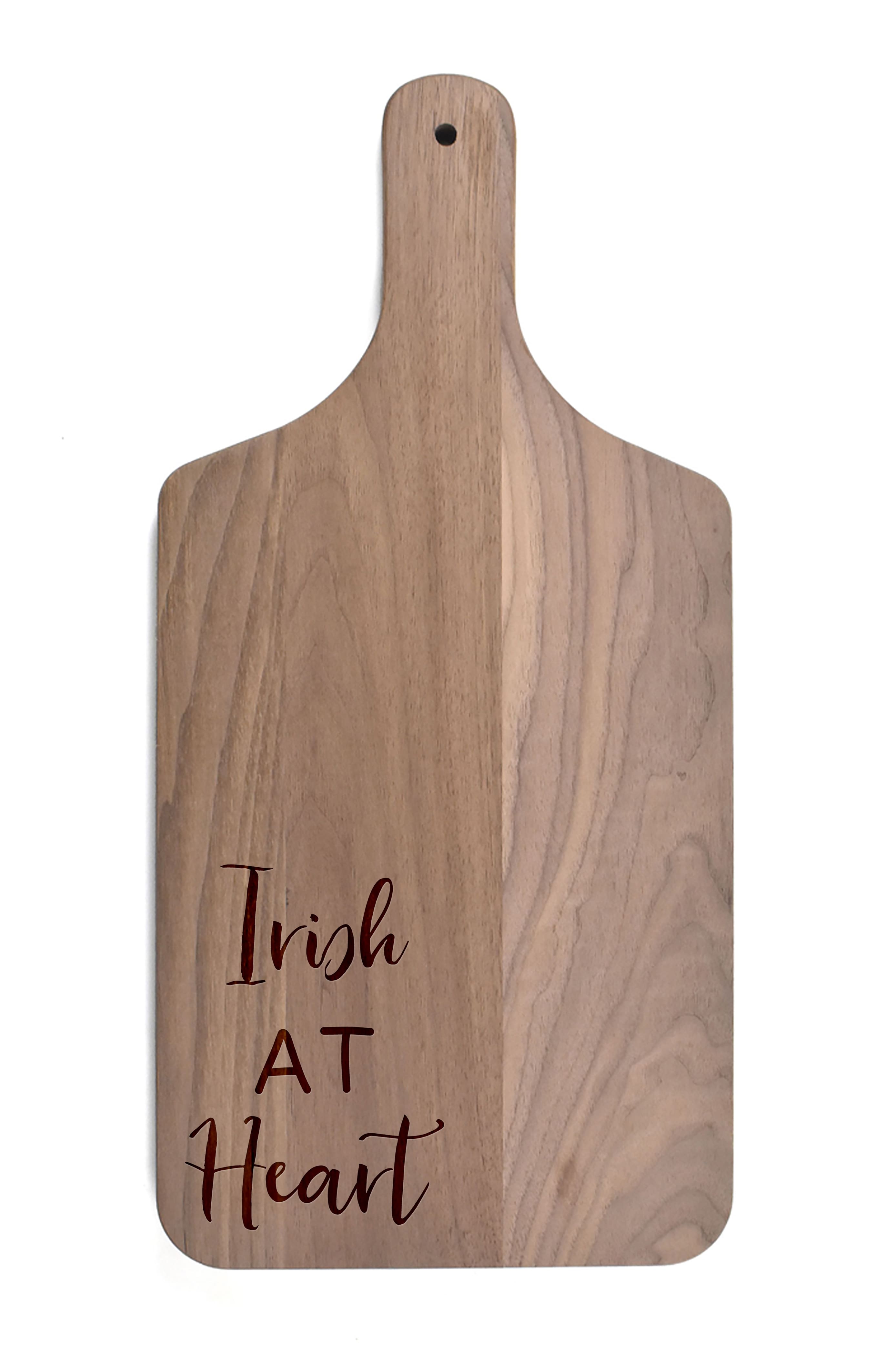17" Irish At Heart Walnut Paddle Cutting Board