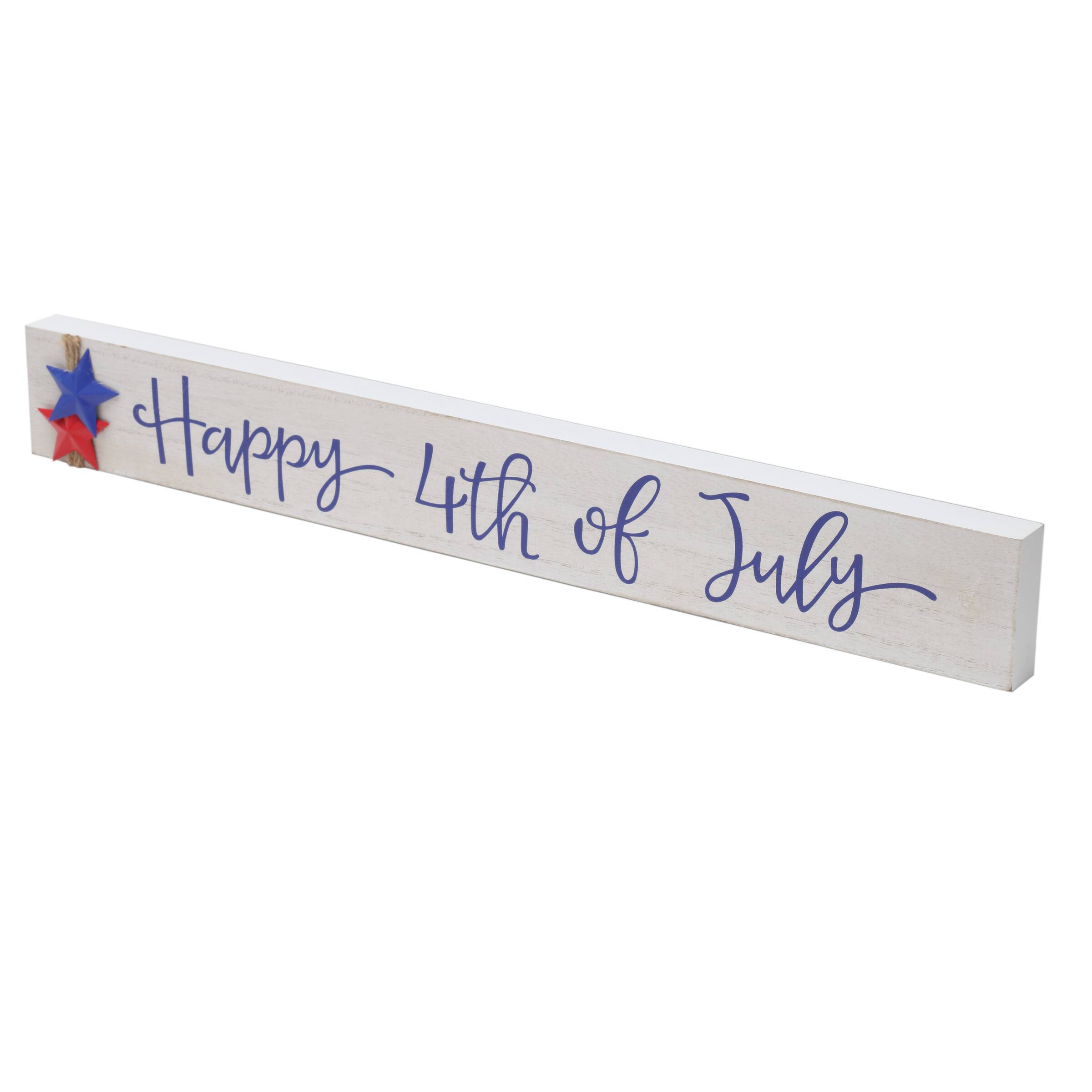 19&#x22; Patriotic Happy 4th of July Tabletop D&#xE9;cor