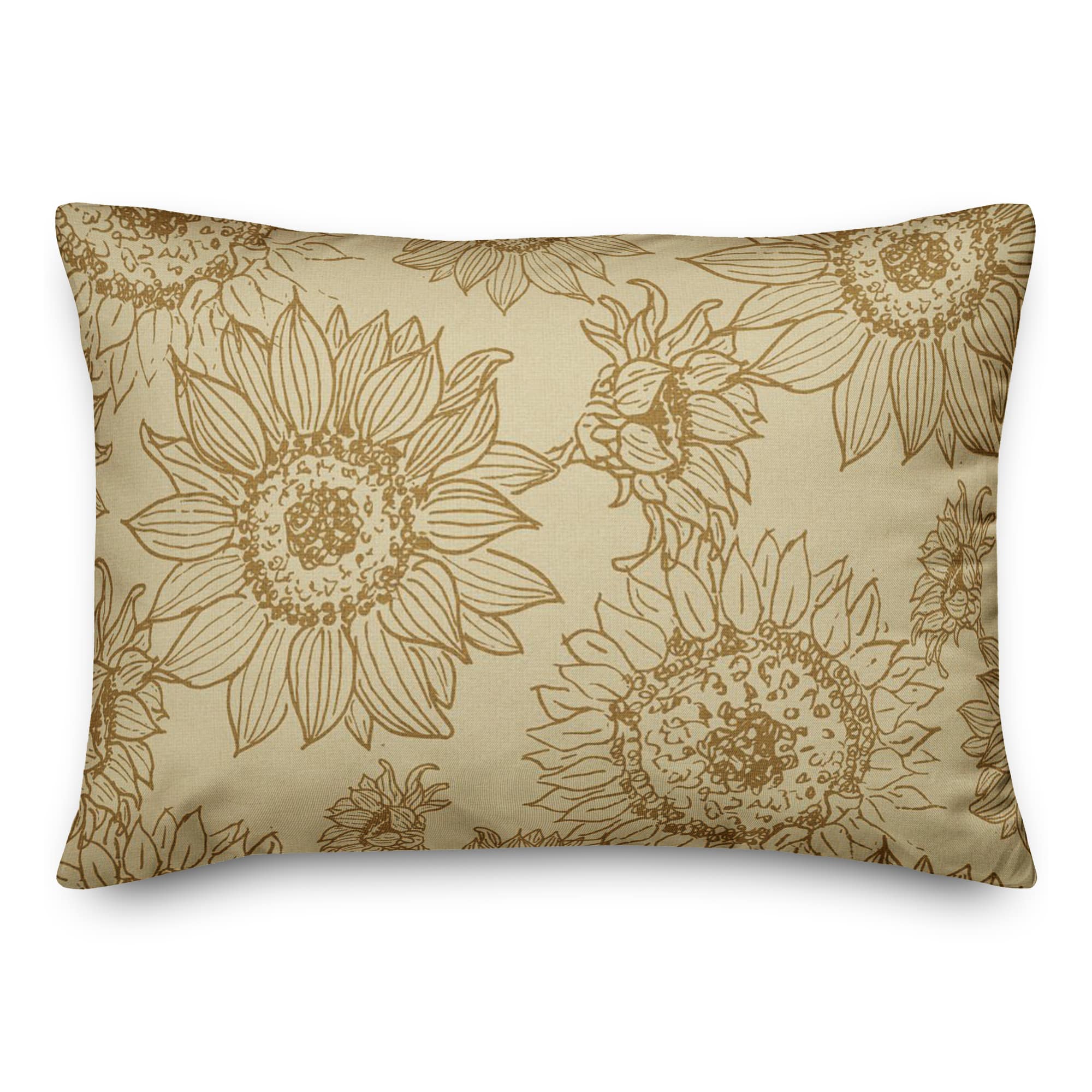 Large Sunflower Head Throw Pillow