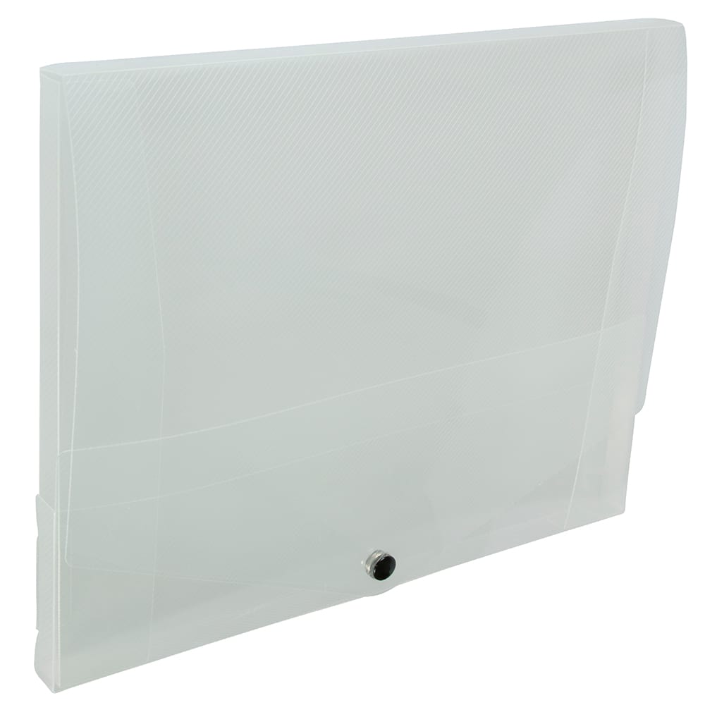 JAM Paper Clear Plastic Portfolio with Snap Closure 10" x 12.5"