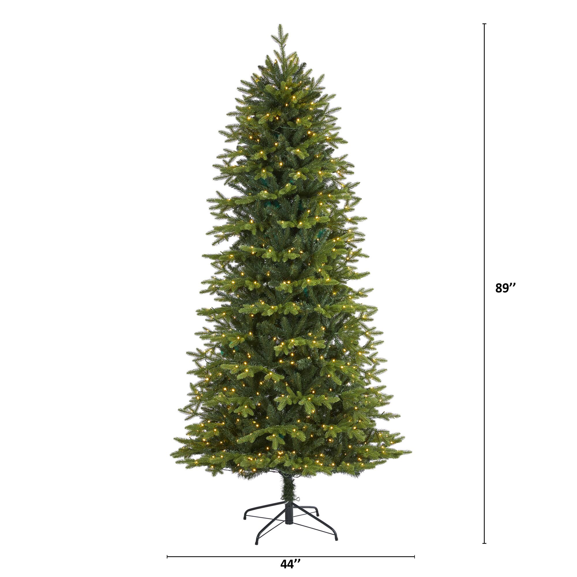 7.5ft. Pre-Lit Belgium Fir Artificial Christmas Tree, Clear LED Lights