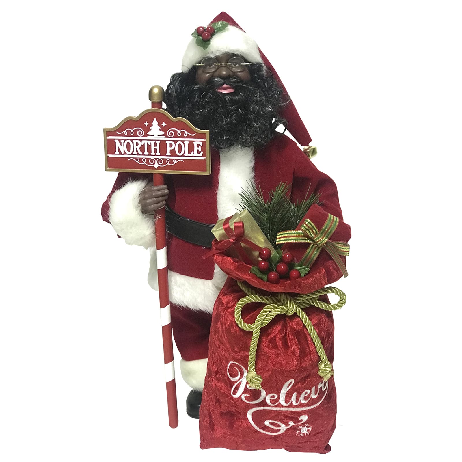 Santa's Workshop 15" Black North Pole Santa Figurine