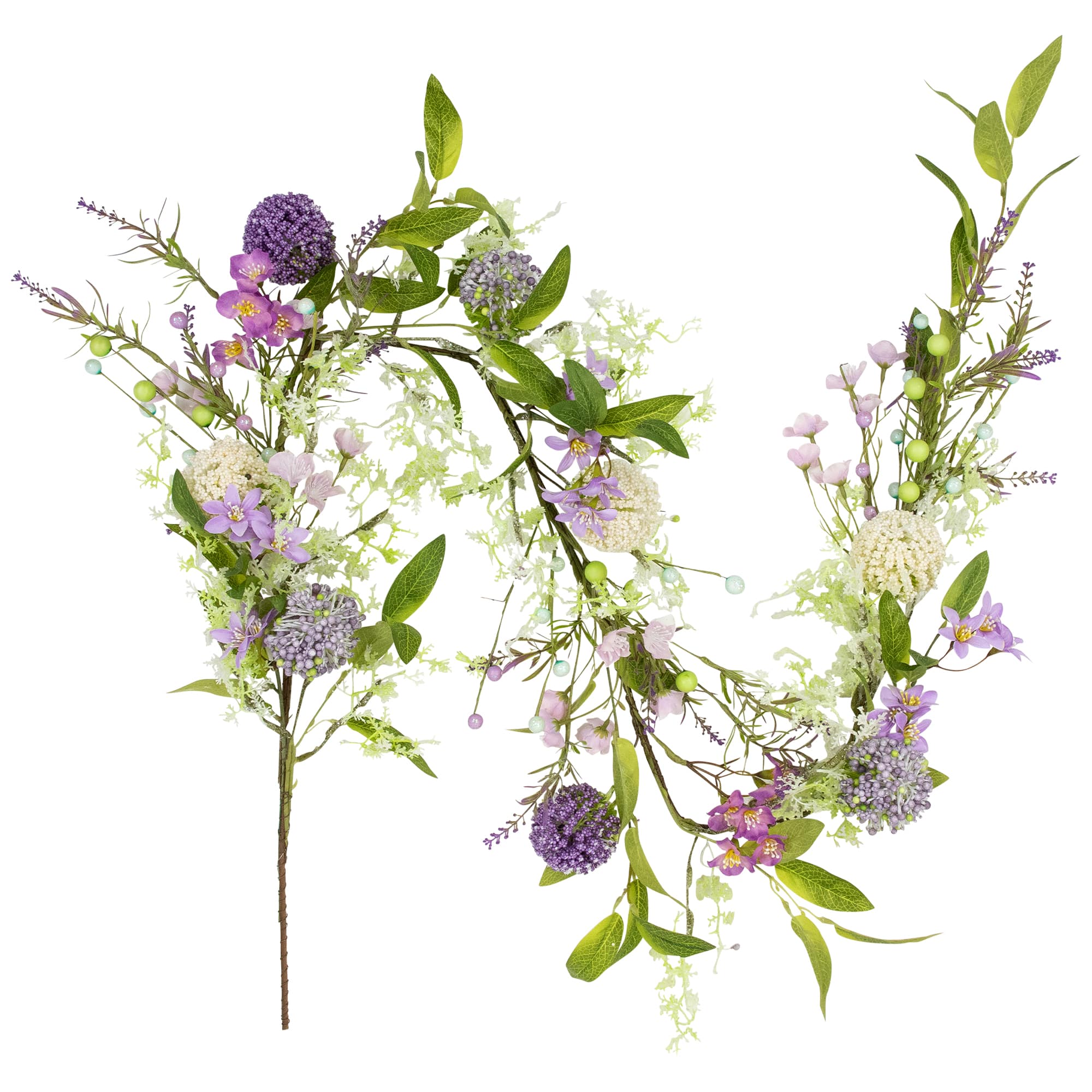 5ft. Purple Wildflower & Berry Spring Garland