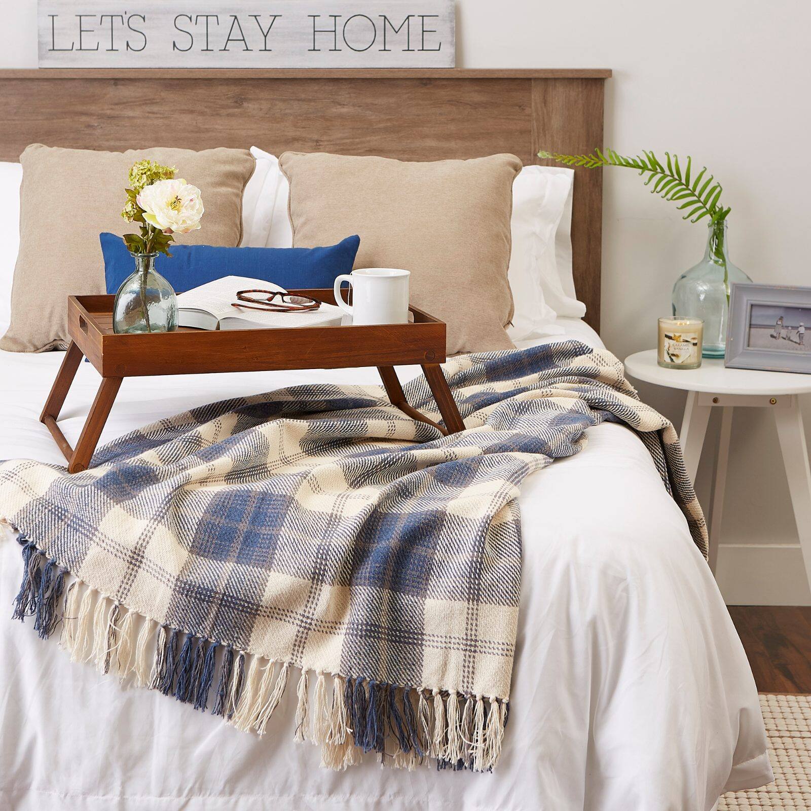 DII&#xAE; French Blue Farmhouse Woven Throw