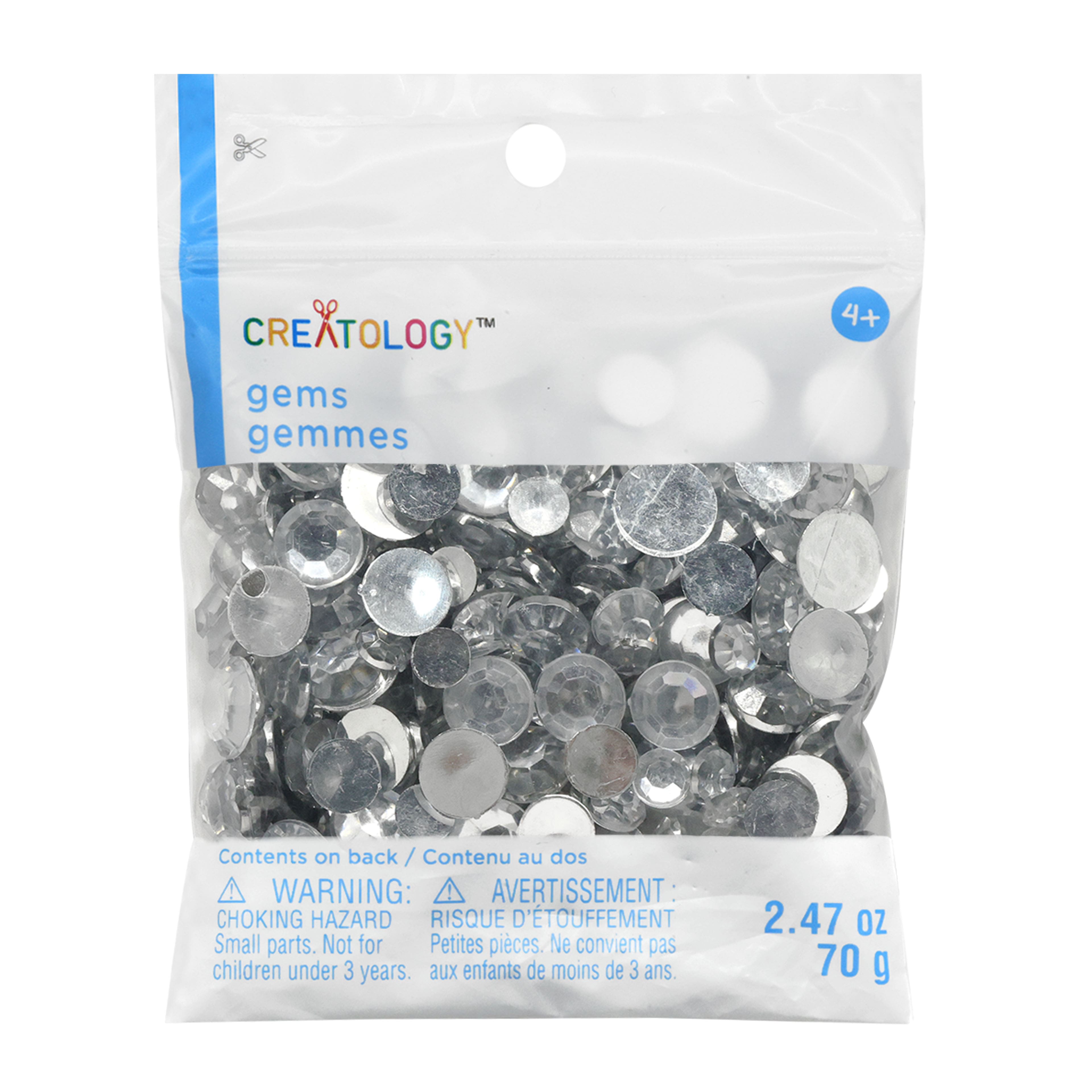 12 Pack: Silver Round Mix Gems by Creatology™