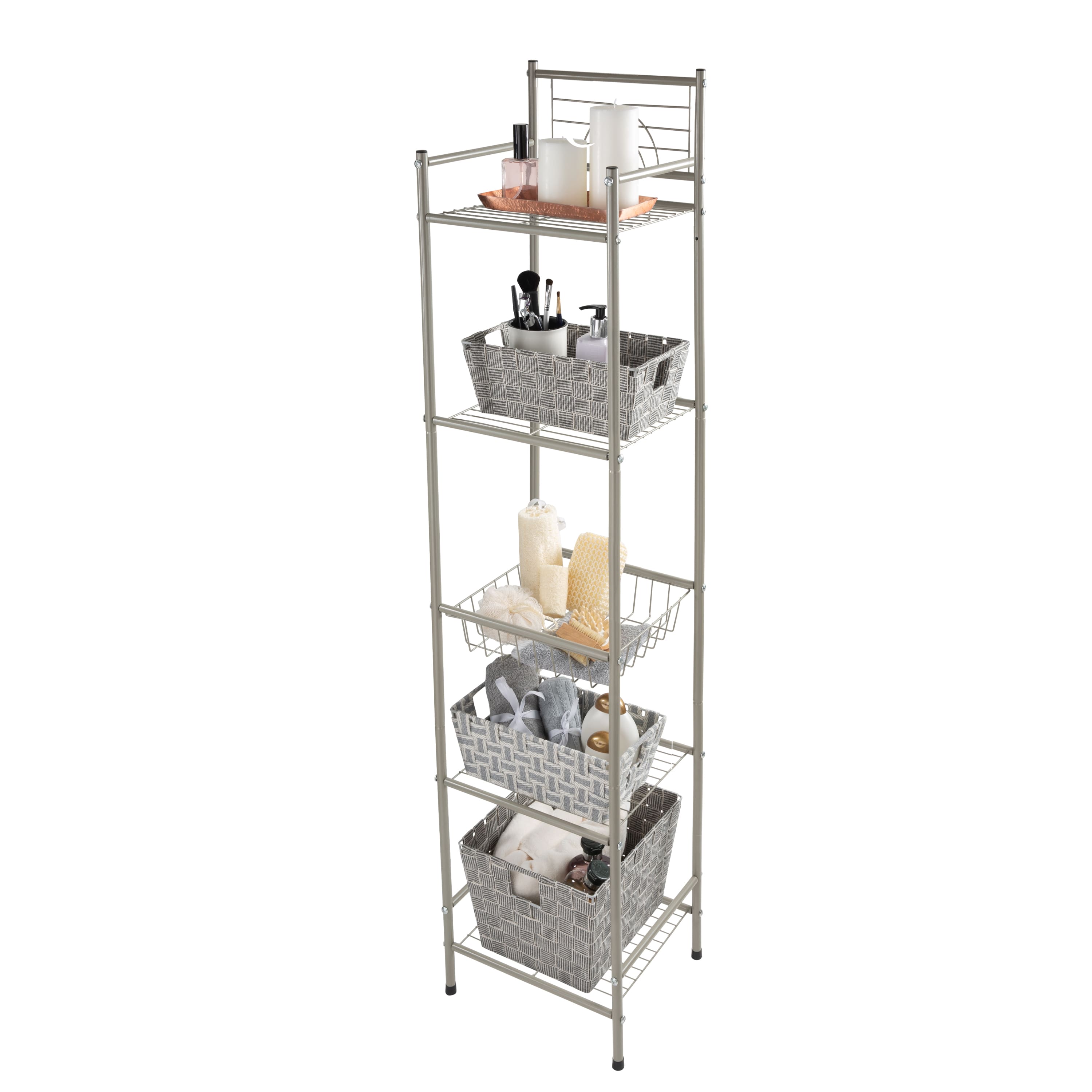 Bath Bliss Satin Nickel Bronze 5-Tier Storage Shelf